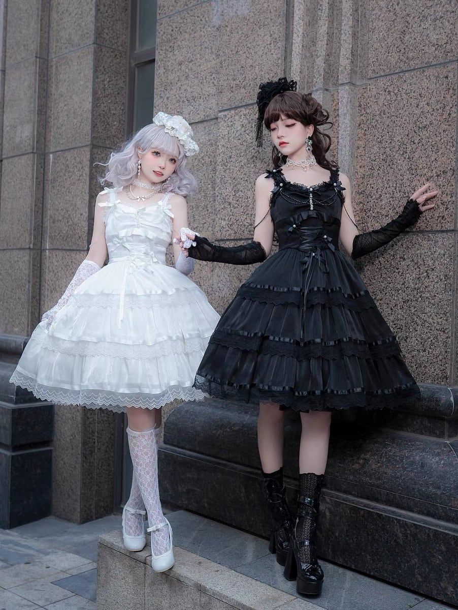 ロリータ】ゴシックロリータ ゴスロリ ワンピース ブラック 黒 フリル