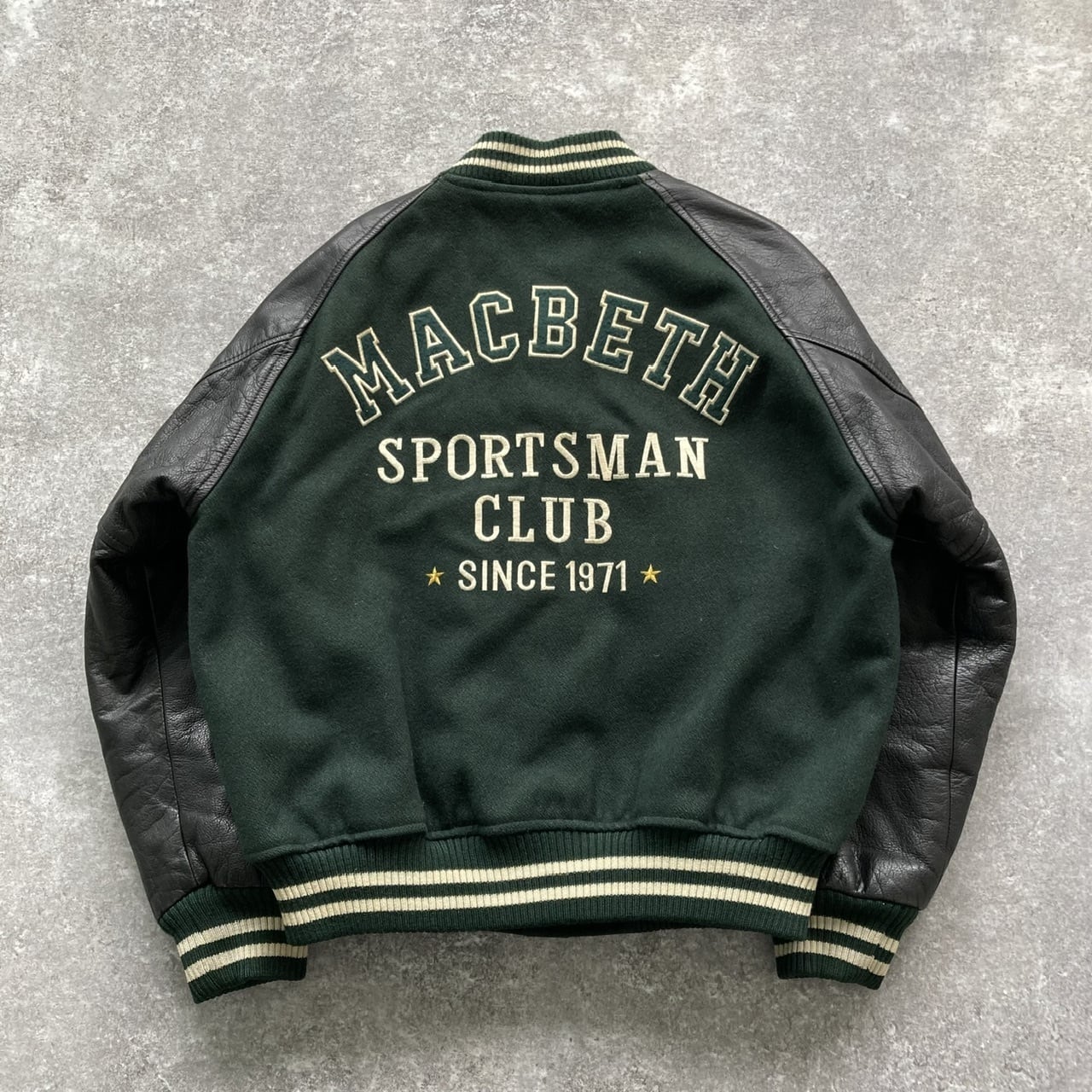 MACBETH】 マクベス 袖レザースタジャン ジャケット ワッペン刺繍 | Pay ID
