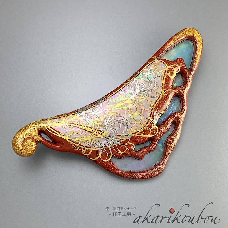 服部峻昇作 螺鈿ブローチ 服部峻昇作 螺鈿ブローチ 服部峻昇作 螺鈿