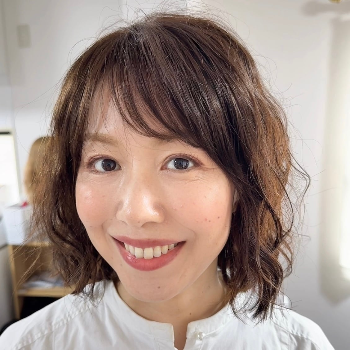 商品名:結べるすず 前髪ありパーマレースボブ 百合子ウィッグレミー人