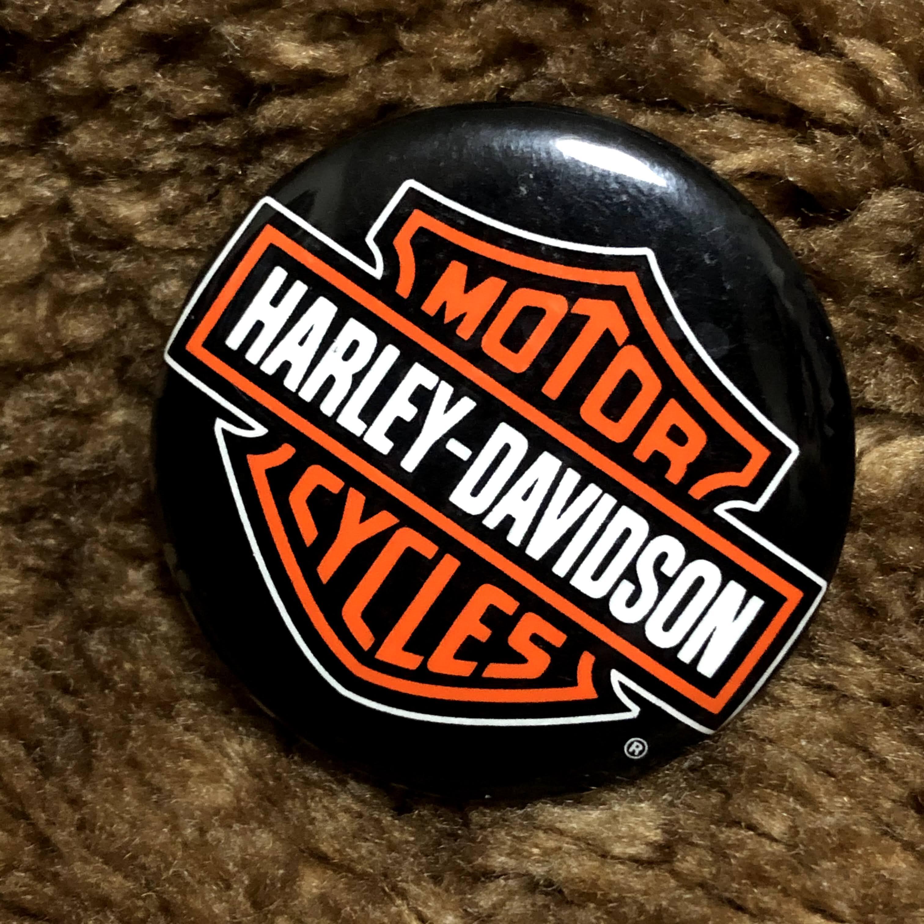 80's ビンテージ ハーレーダビッドソン オフィシャル 缶バッチ デッド