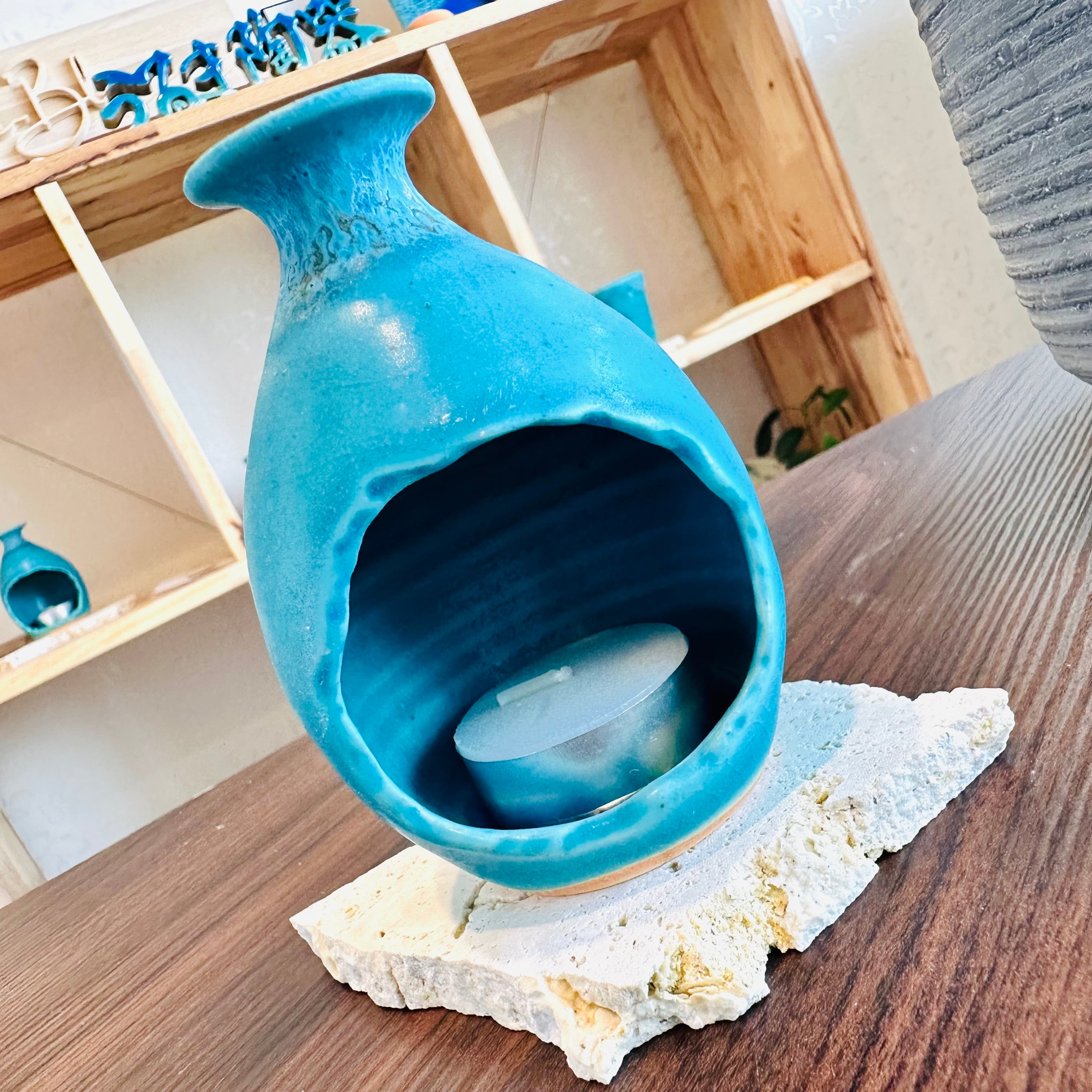 うるま陶器 うるまブルー アロマポット | B-Blue