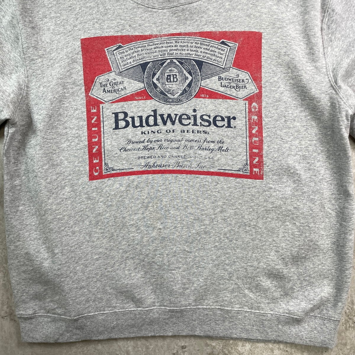 BUDWEISER バドワイザー 企業ロゴプリント スウェットシャツ メンズXL