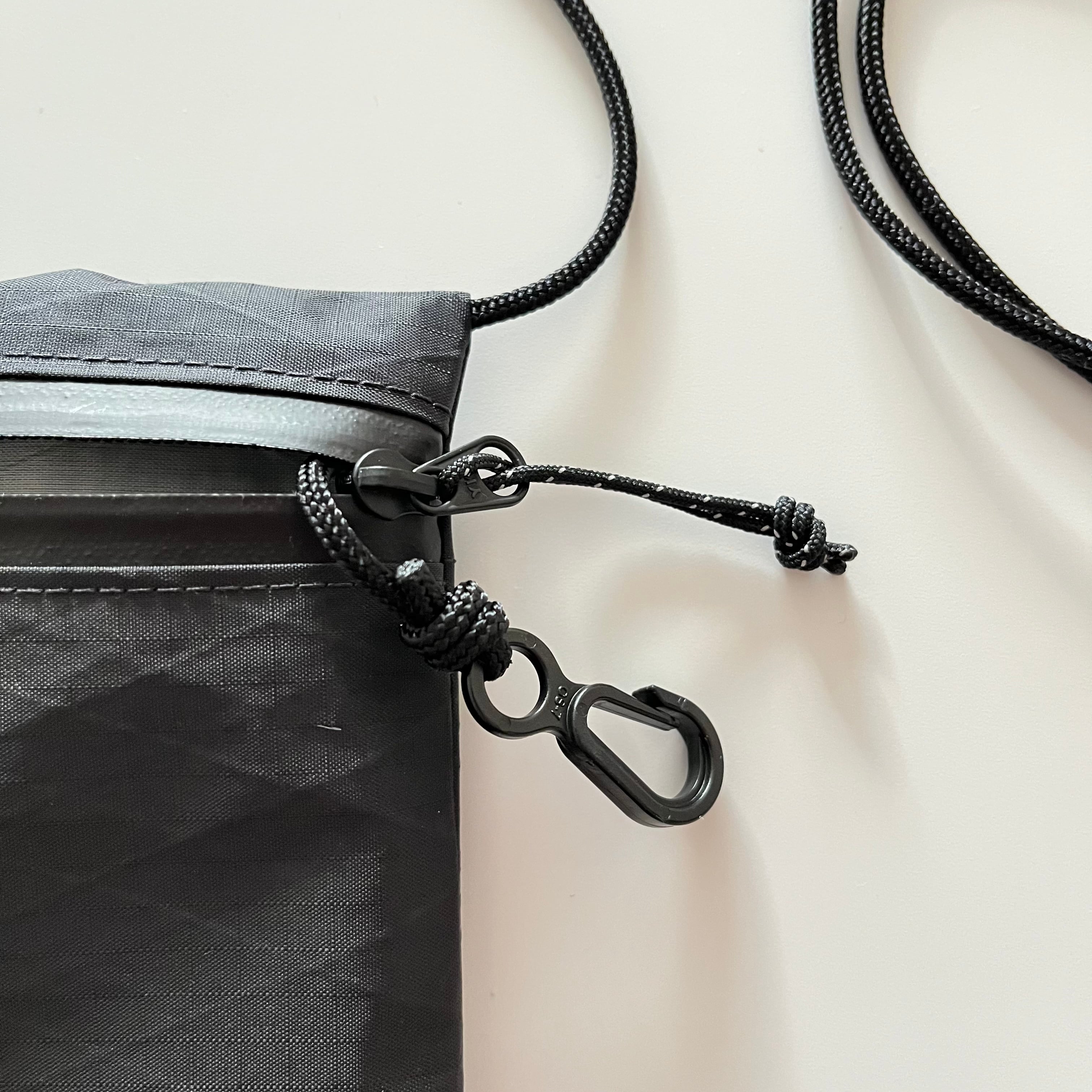 サコッシュ スマホショルダー ブラック（外ポケットつき）X-Pac | orange