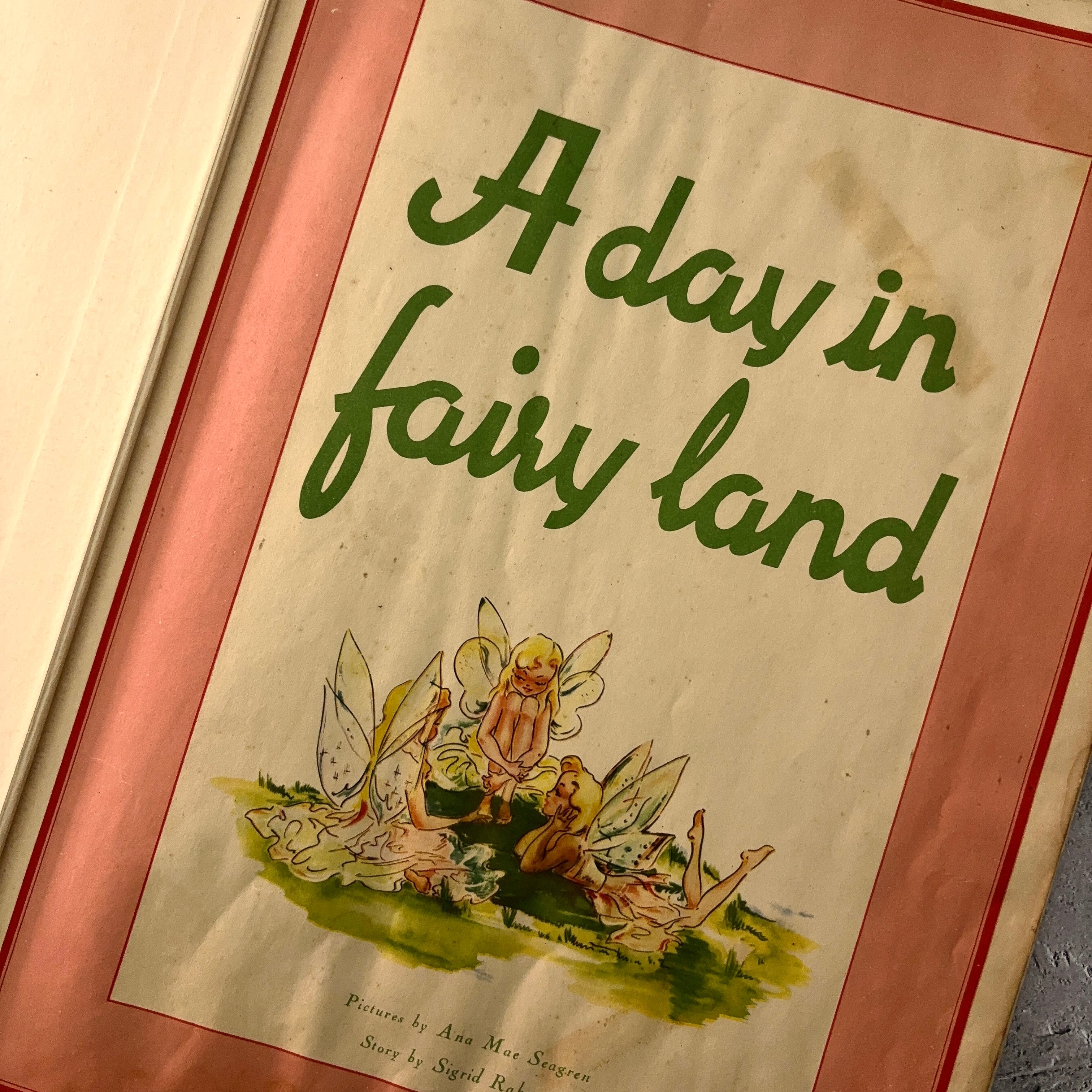 希少なとても大きな妖精本｡ 妖精の国の一日 1940年代 スウェーデン出版