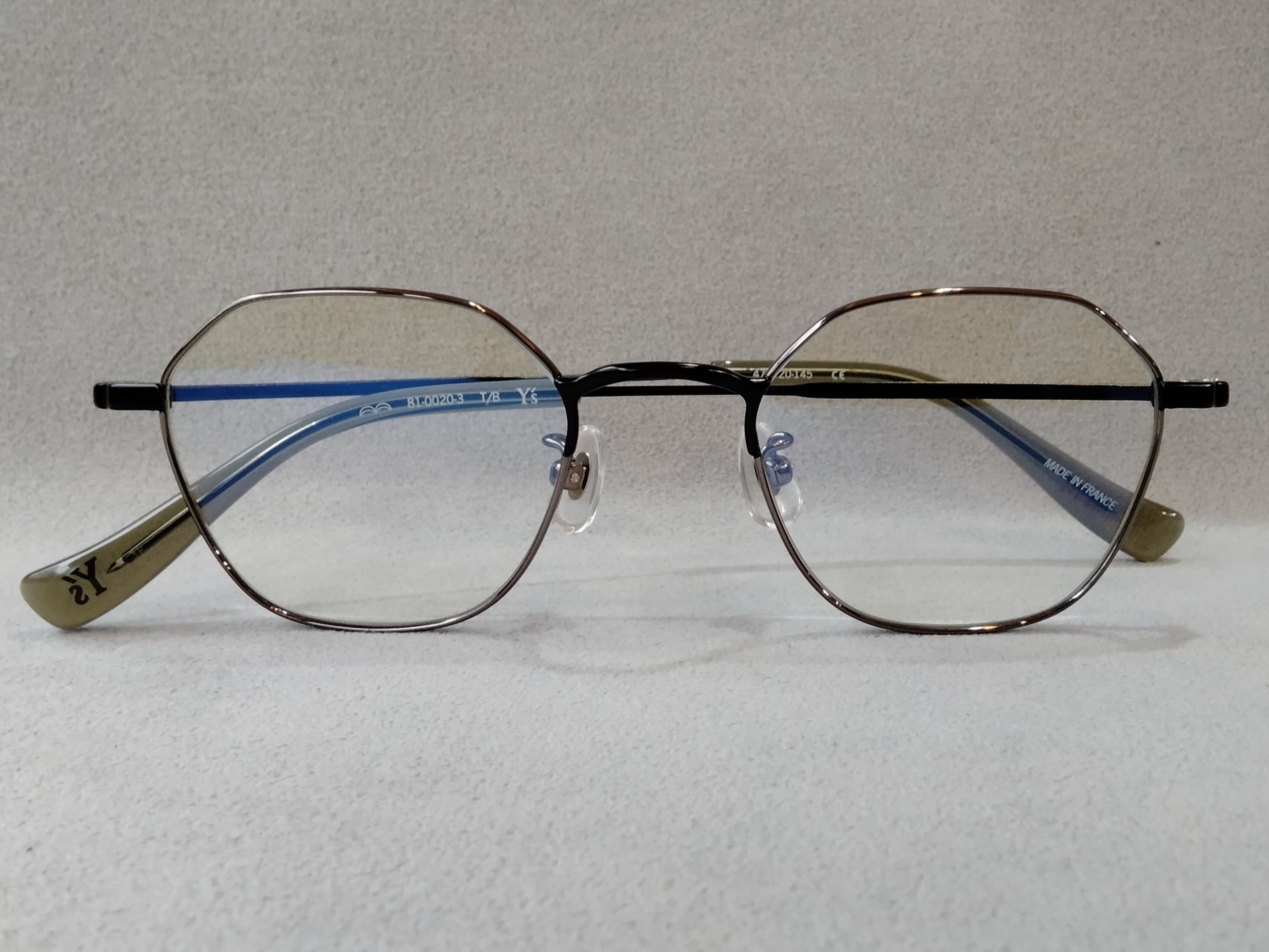 Y's (ワイズ) EYEWEAR 81-0020-3 // BLACK-Dark Grey ［France MADE