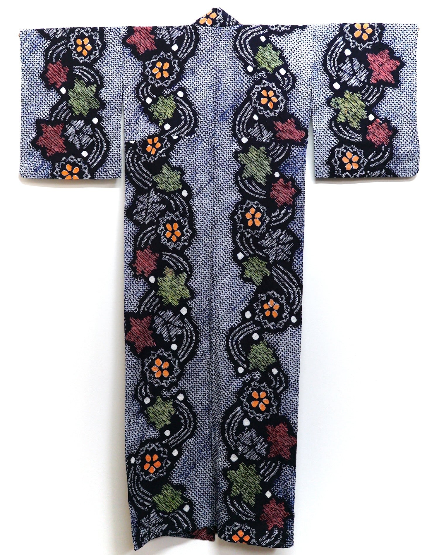 3513R1 有松絞り 浴衣 木綿 昭和レトロ ヴィンテージ 古布 和装 和服