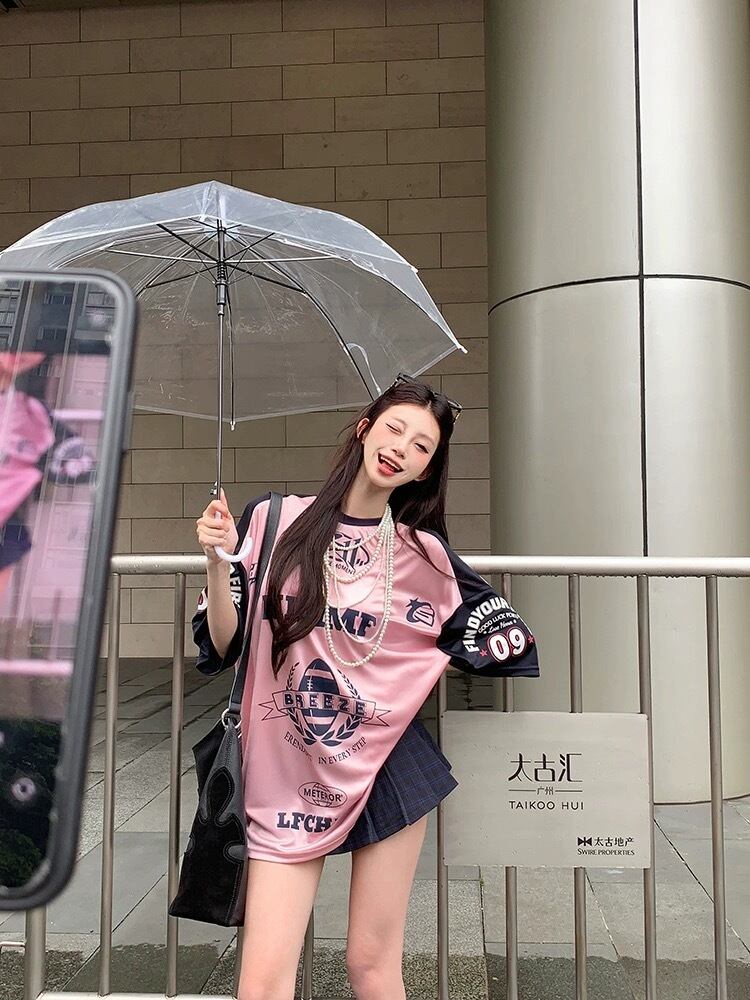 romierose 2024新作 ユニフォーム風半袖Tシャツ ジャージー半袖