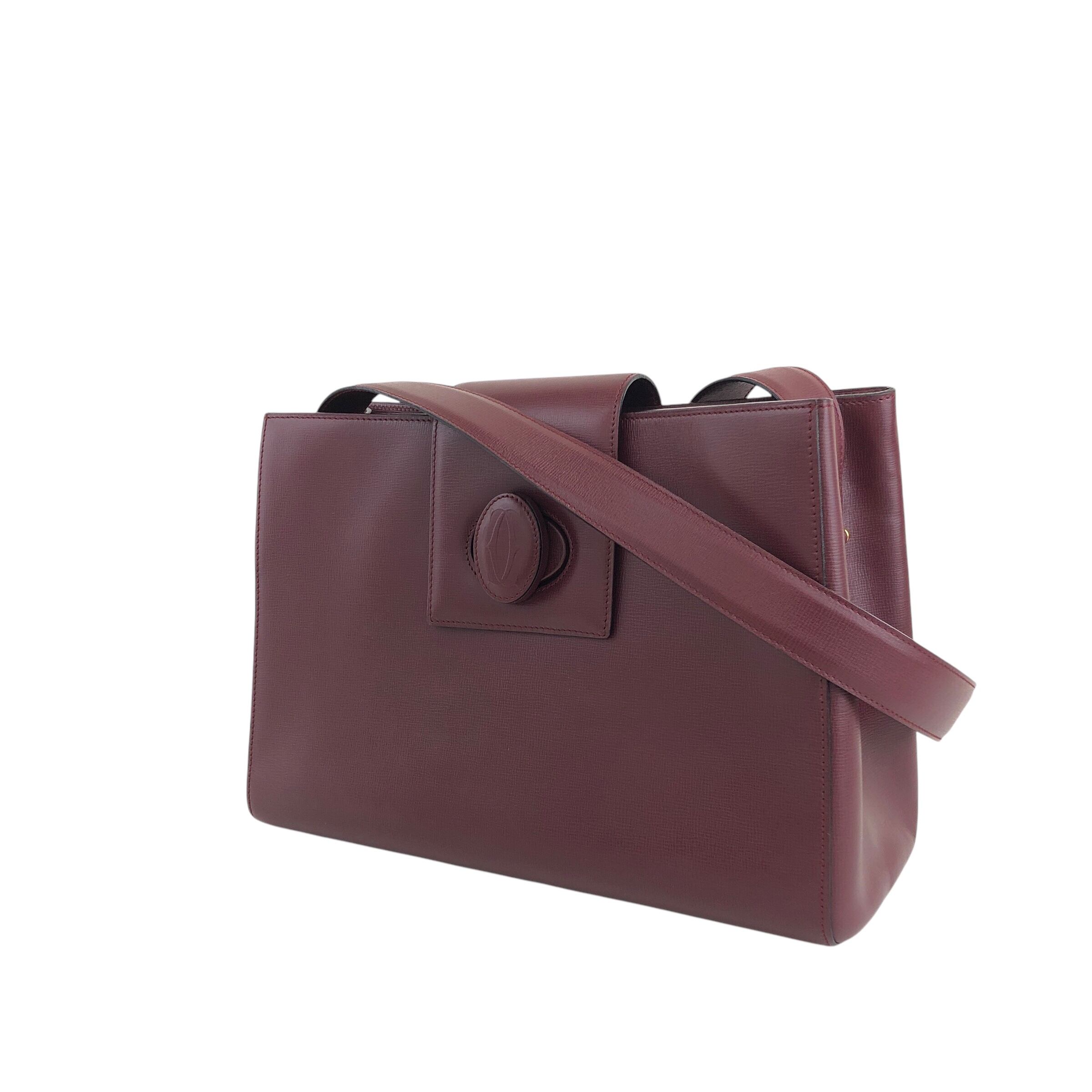 Cartier カルティエ ショルダーバッグ ボルドー ロゴ ターンロック