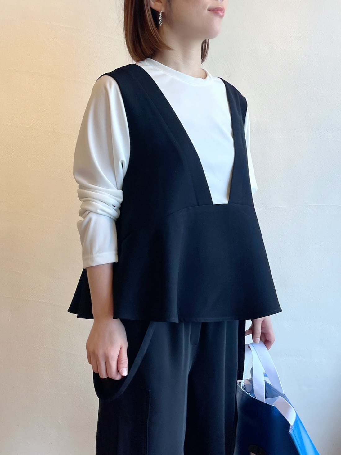 trois / ダブルクロス×スムース レイヤードプルオーバー | anouk