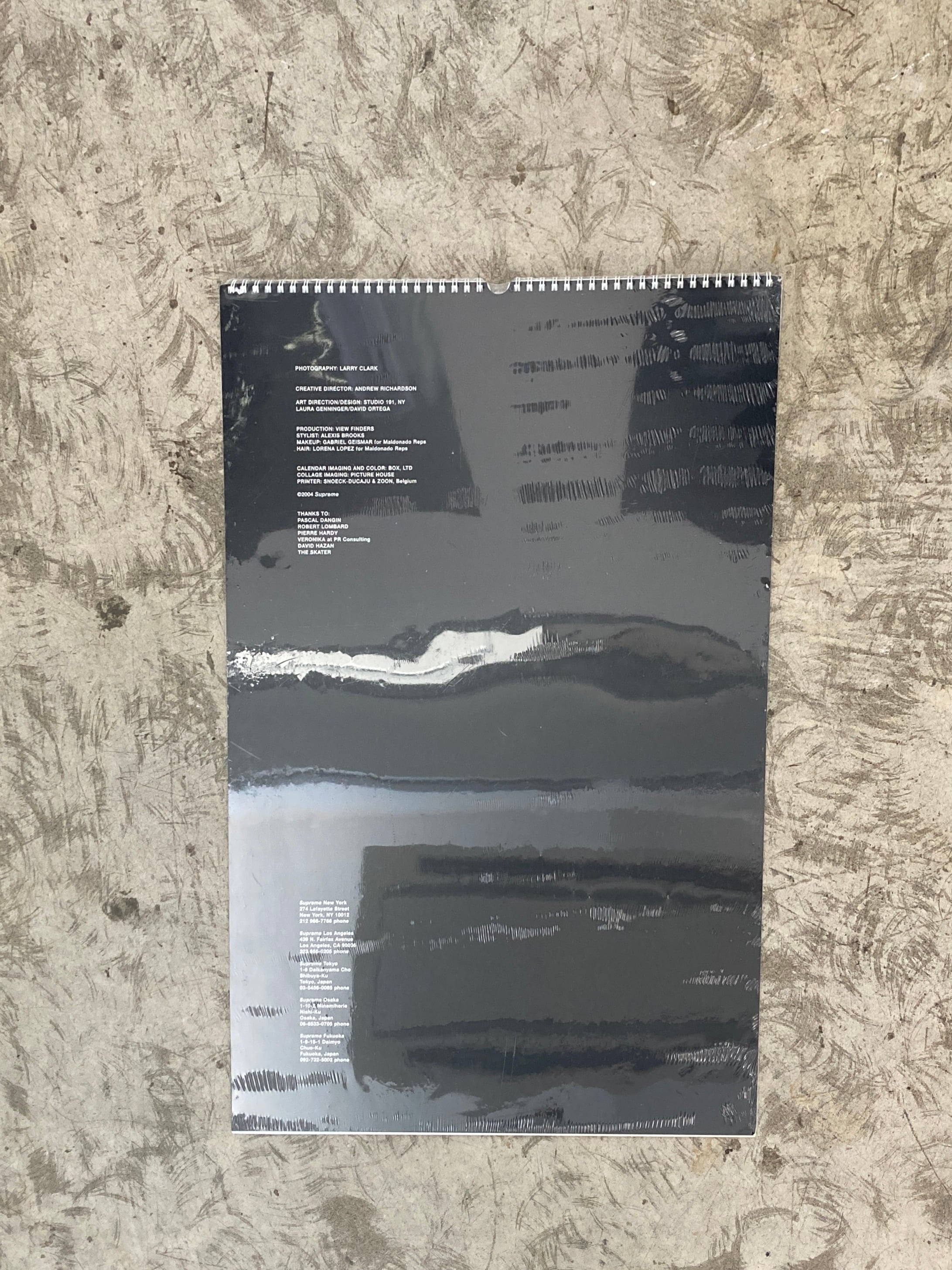 1909.Supreme 2005 calendar photo by Larry Clark | 帽子堂