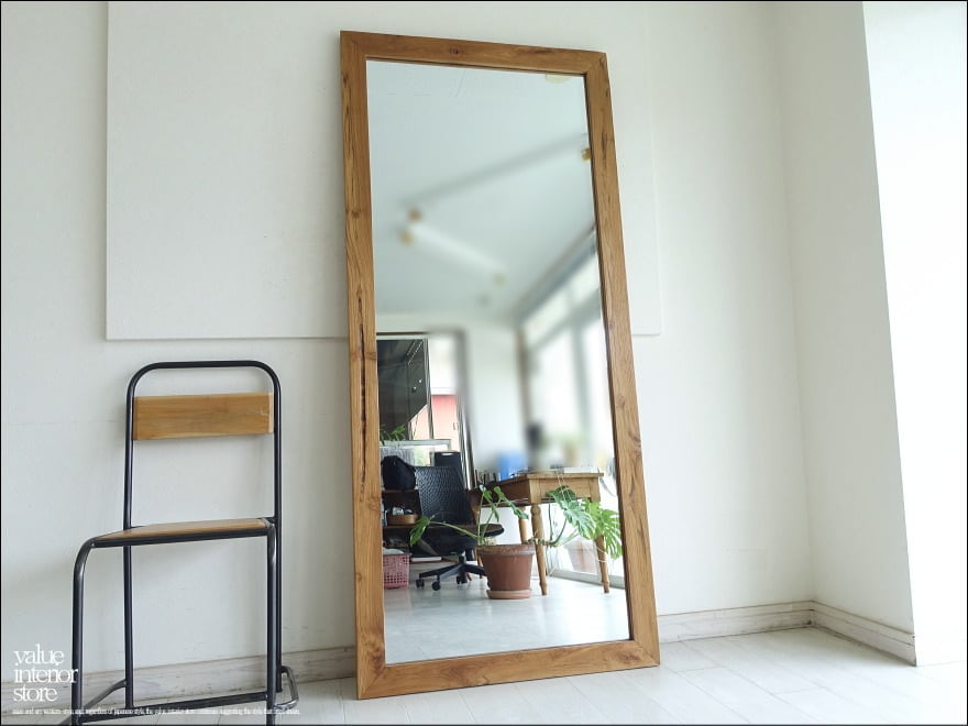 オールドチーク総無垢 ミラーXXL 姿見 鏡 全身鏡 全身用 大型ミラー 古