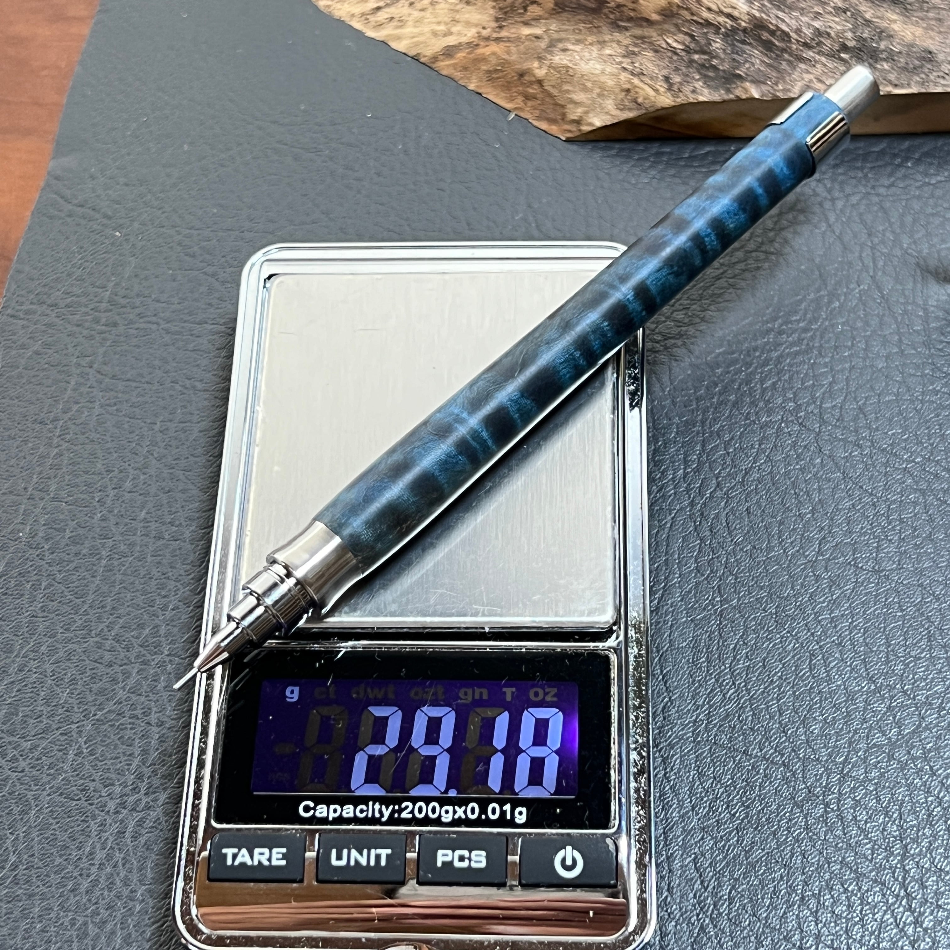 38栃縮杢スタビ 木製シャーペン 最強低重心 Rタイプ⑧ ステンレス