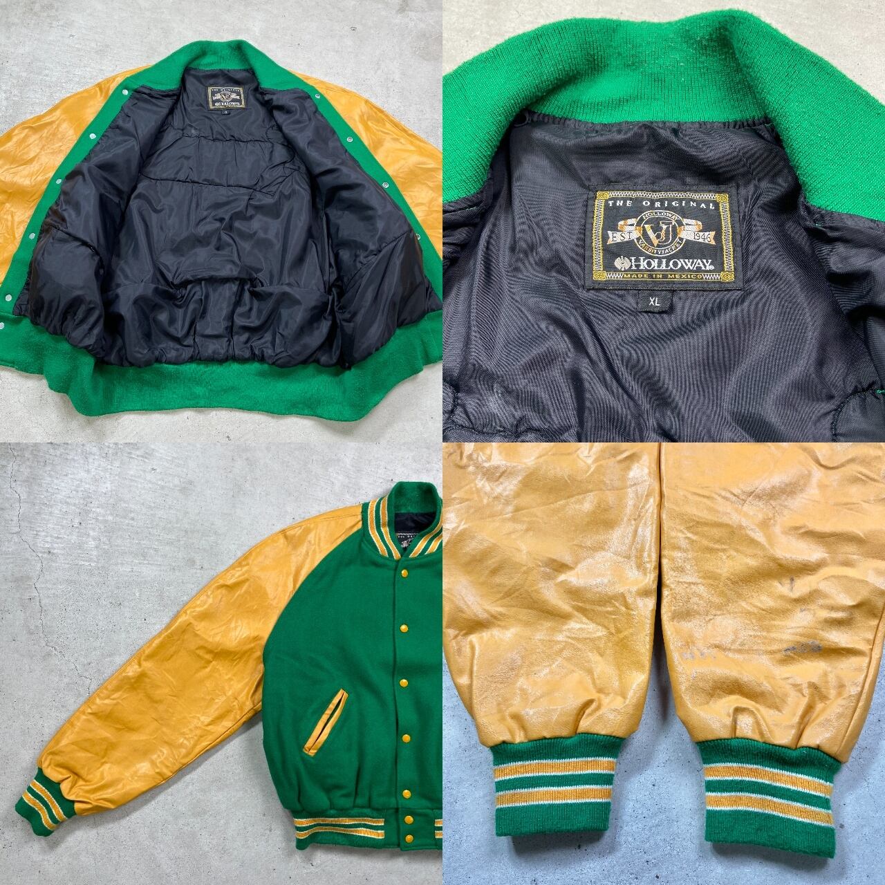 90年代 HOLLOWAY ウールスタジャン メンズXL 古着 90s スタジアム