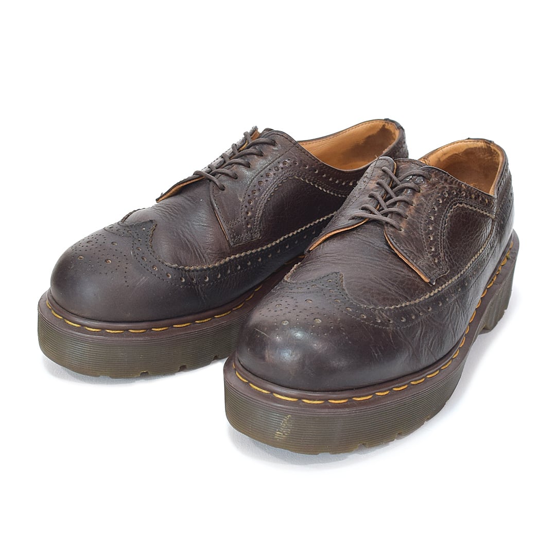 ドクターマーチン 英国製 ウイングチップ 厚底仕様 こげ茶