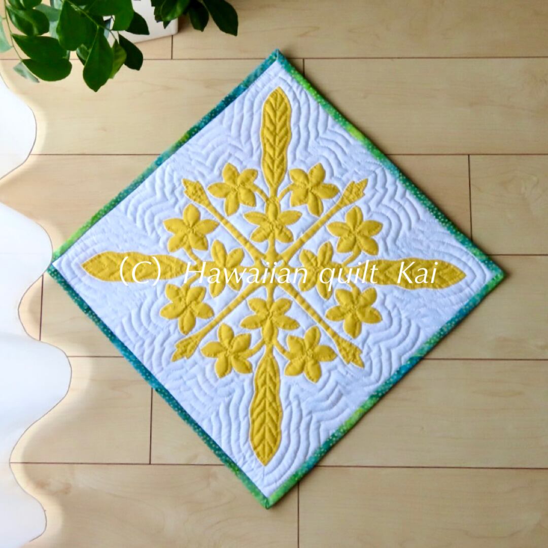 プルメリアのタペストリー ハワイアンキルトキット | Hawaiian quilt Kai