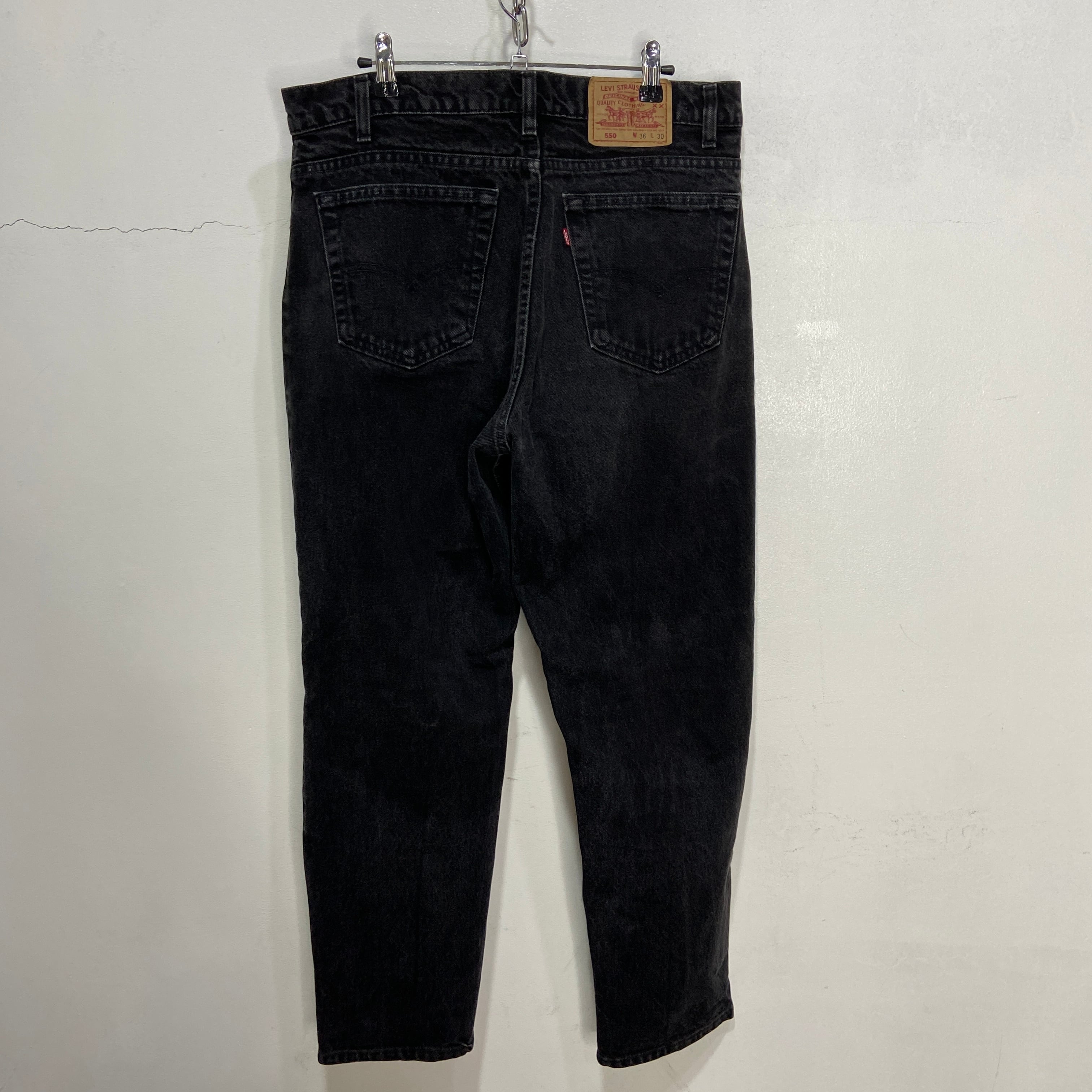 90s USA製 Levi's 550 ブラックデニムパンツ 黒 W36L30 | 古着屋 Uan