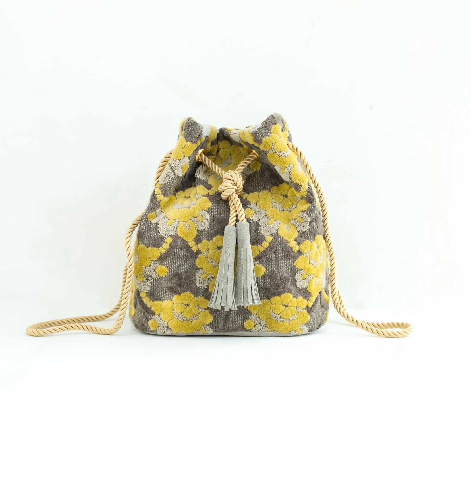 金華山巾着 ＜イエローグレーのマグノリア＞ | PUPU LAUKKU ププラウック