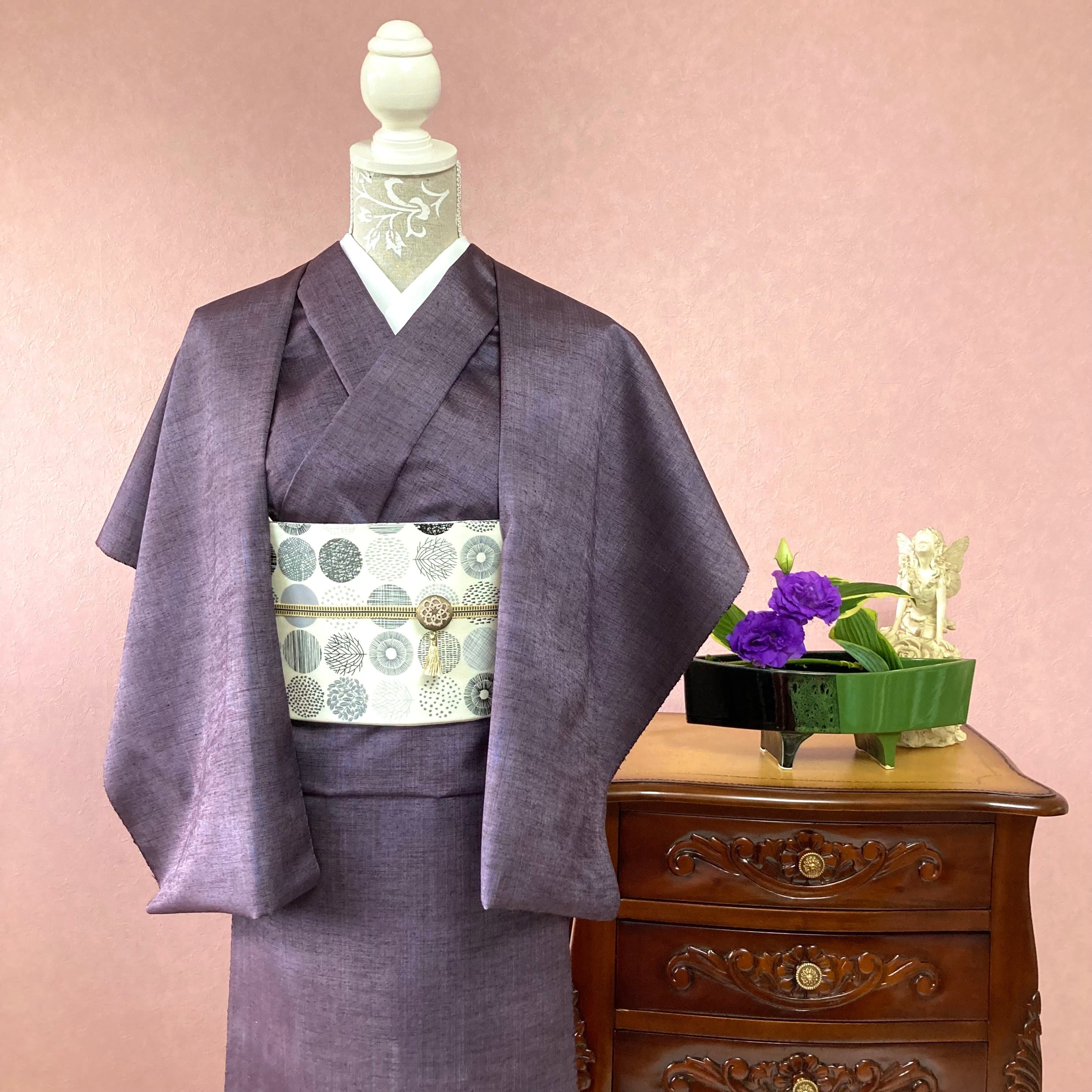 着物反物まとめ売り、リメイク素材、お召、正絹P94 雨コート 反物 4本 正絹 ポリエステル 反物まとめ売り 同梱購入歓迎