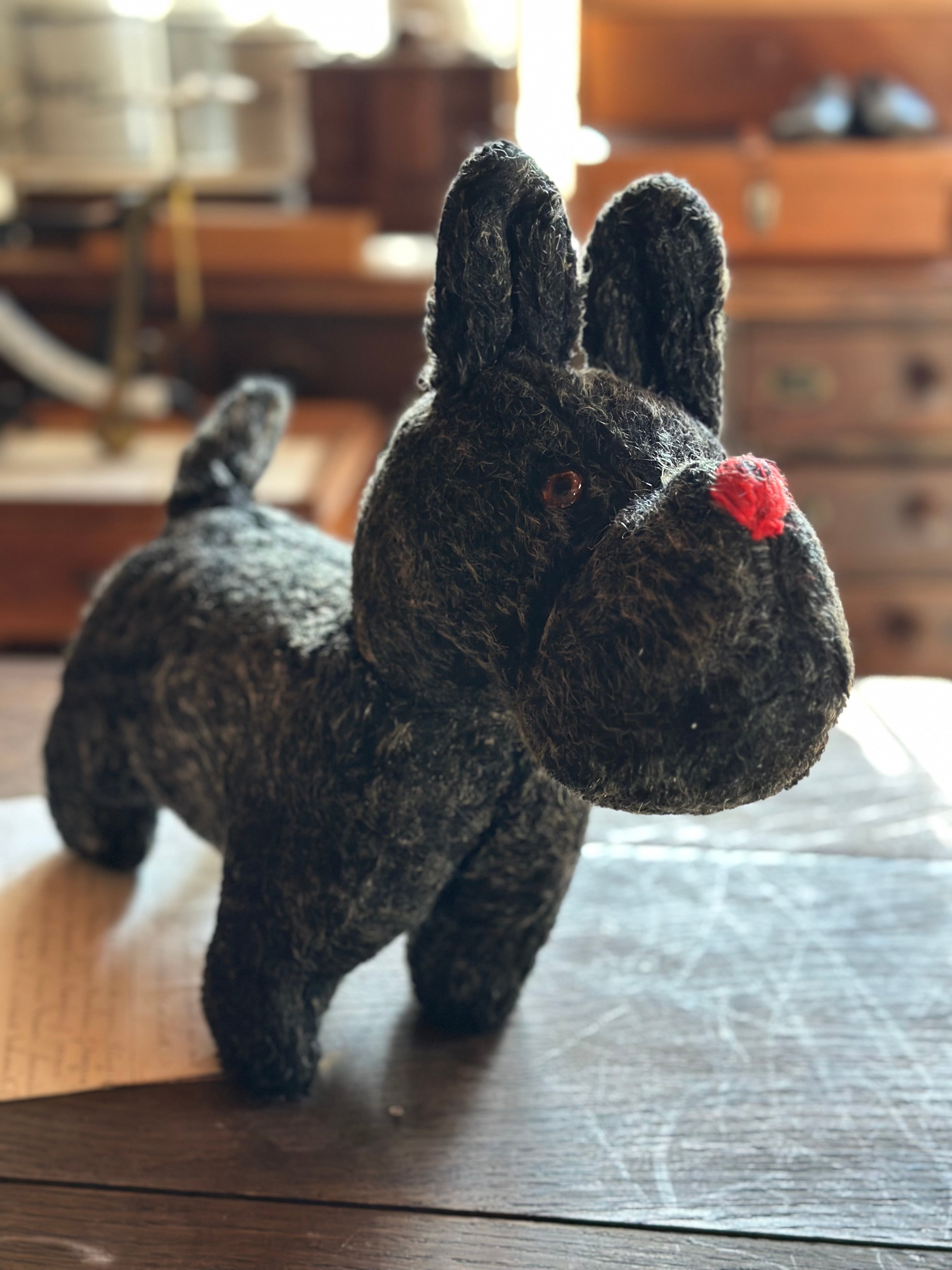 1940年代 黒い犬のぬいぐるみ テリア | Brocante de La Cocotte