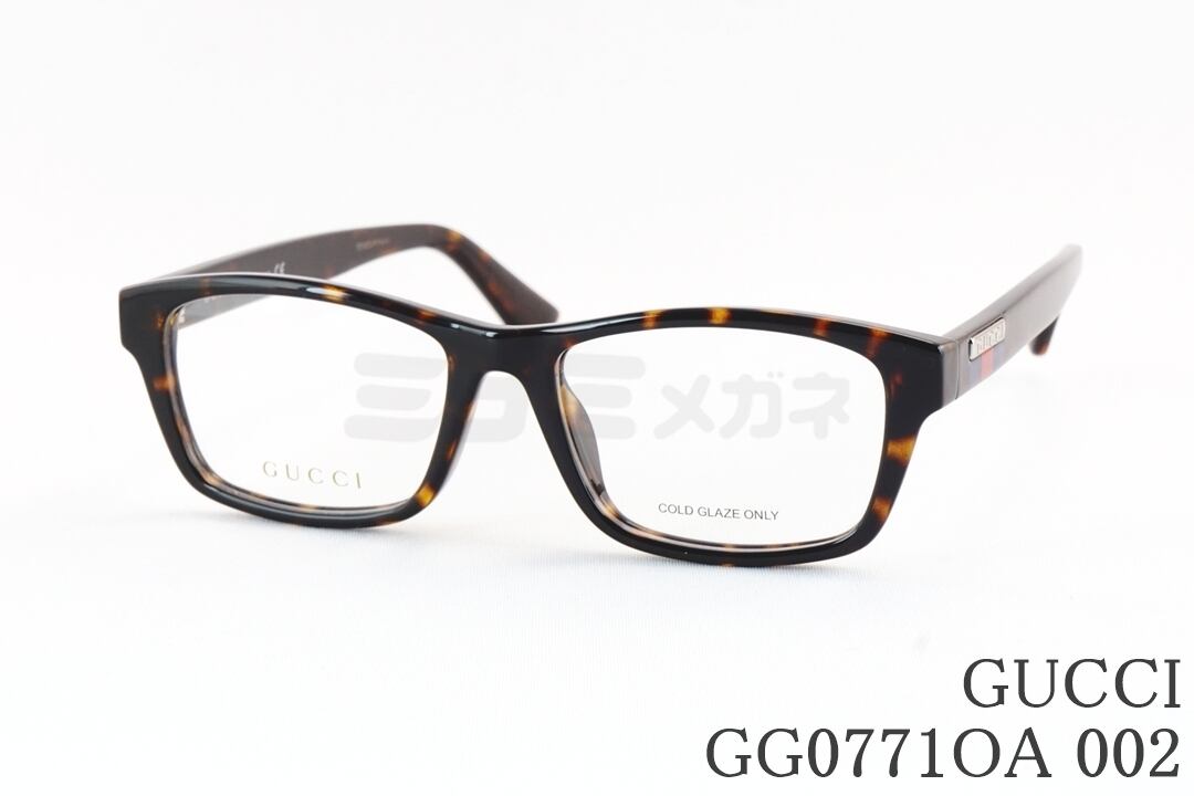 GUCCI メガネ GG0771OA 002 スクエア グッチ シェリーライン テキスト
