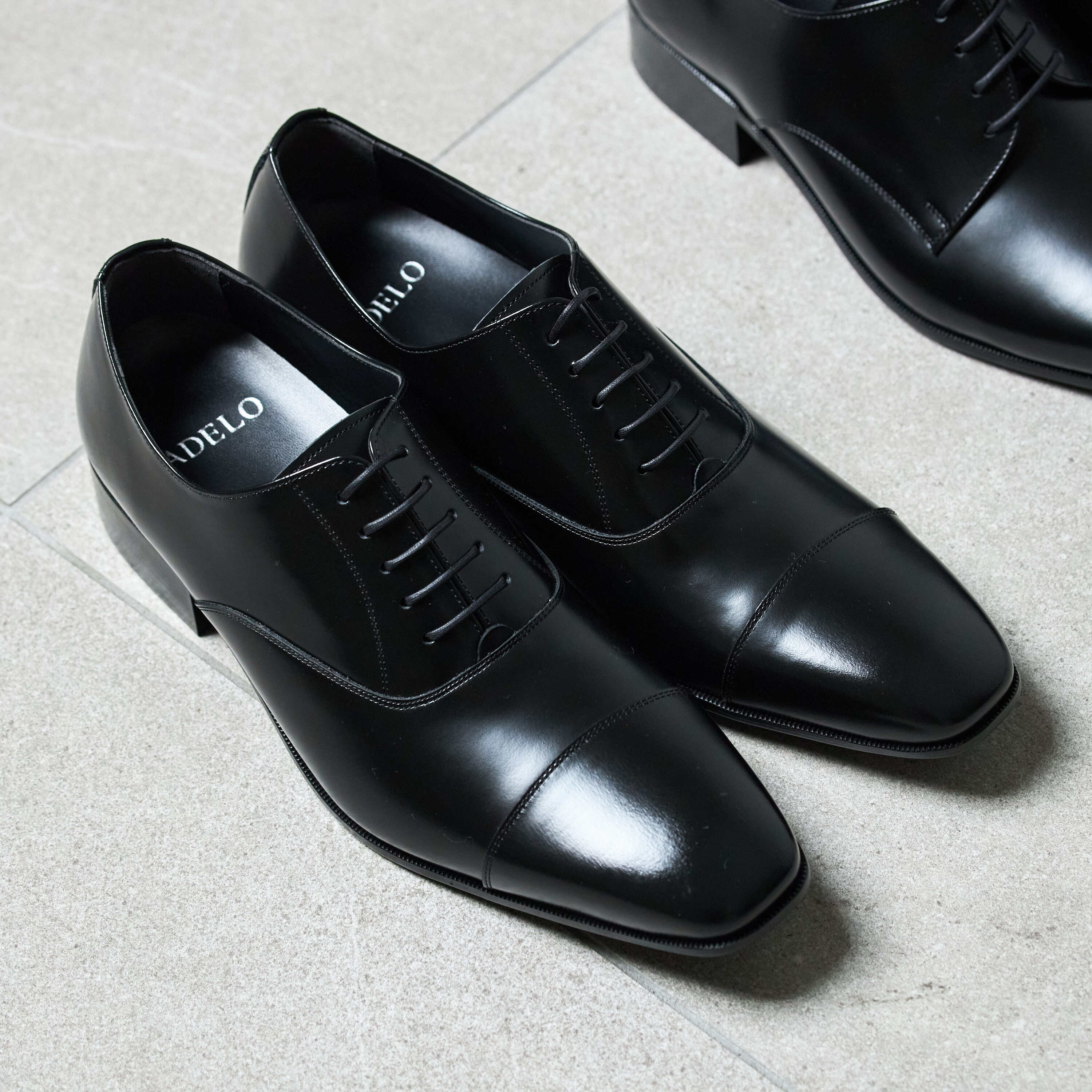 6cmUP シークレットシューズ〉ストレートチップ／黒 | 6cmアップの