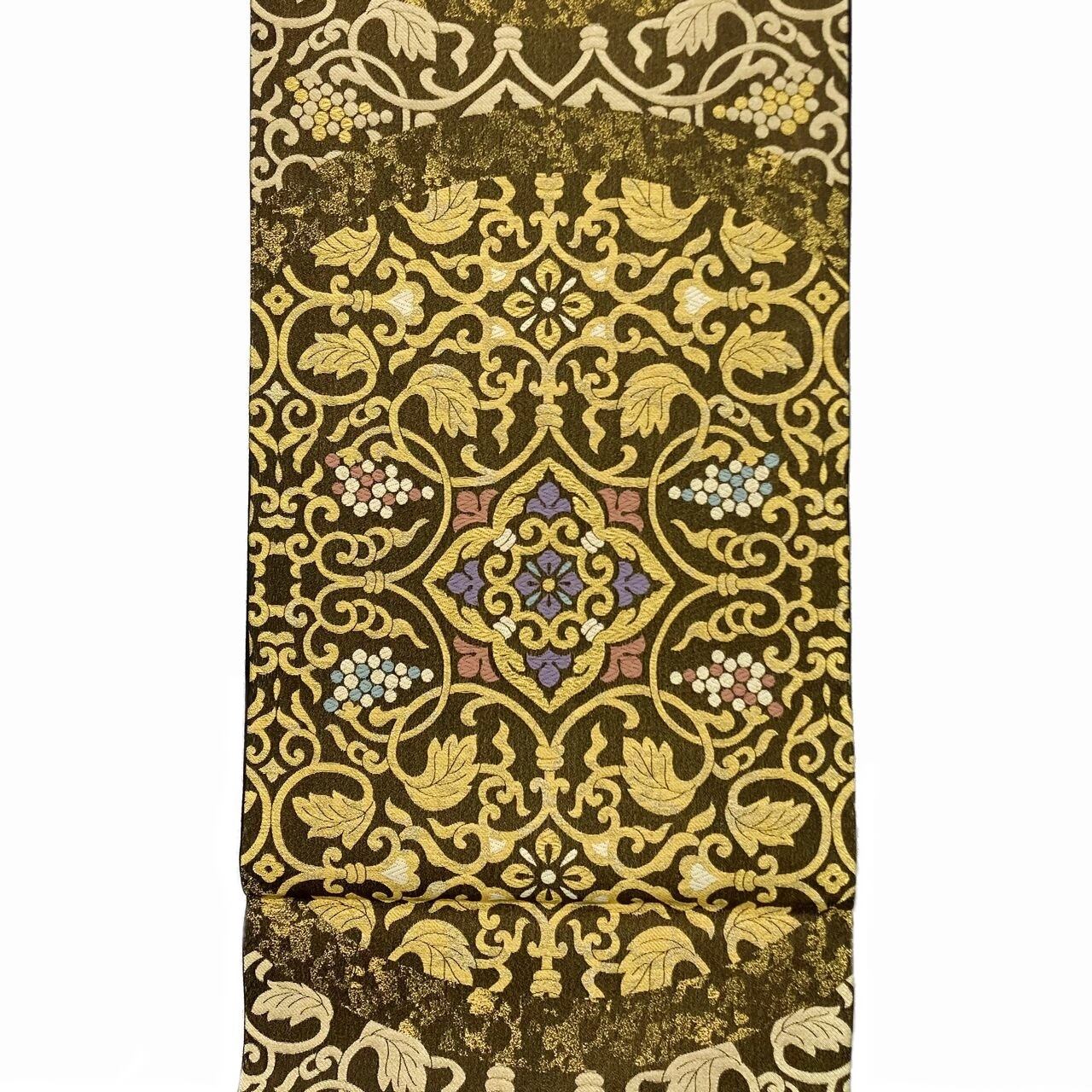 袋帯 小杉織物謹製 葡萄唐草文 六通柄 正絹 日本製 未仕立て | ご縁や