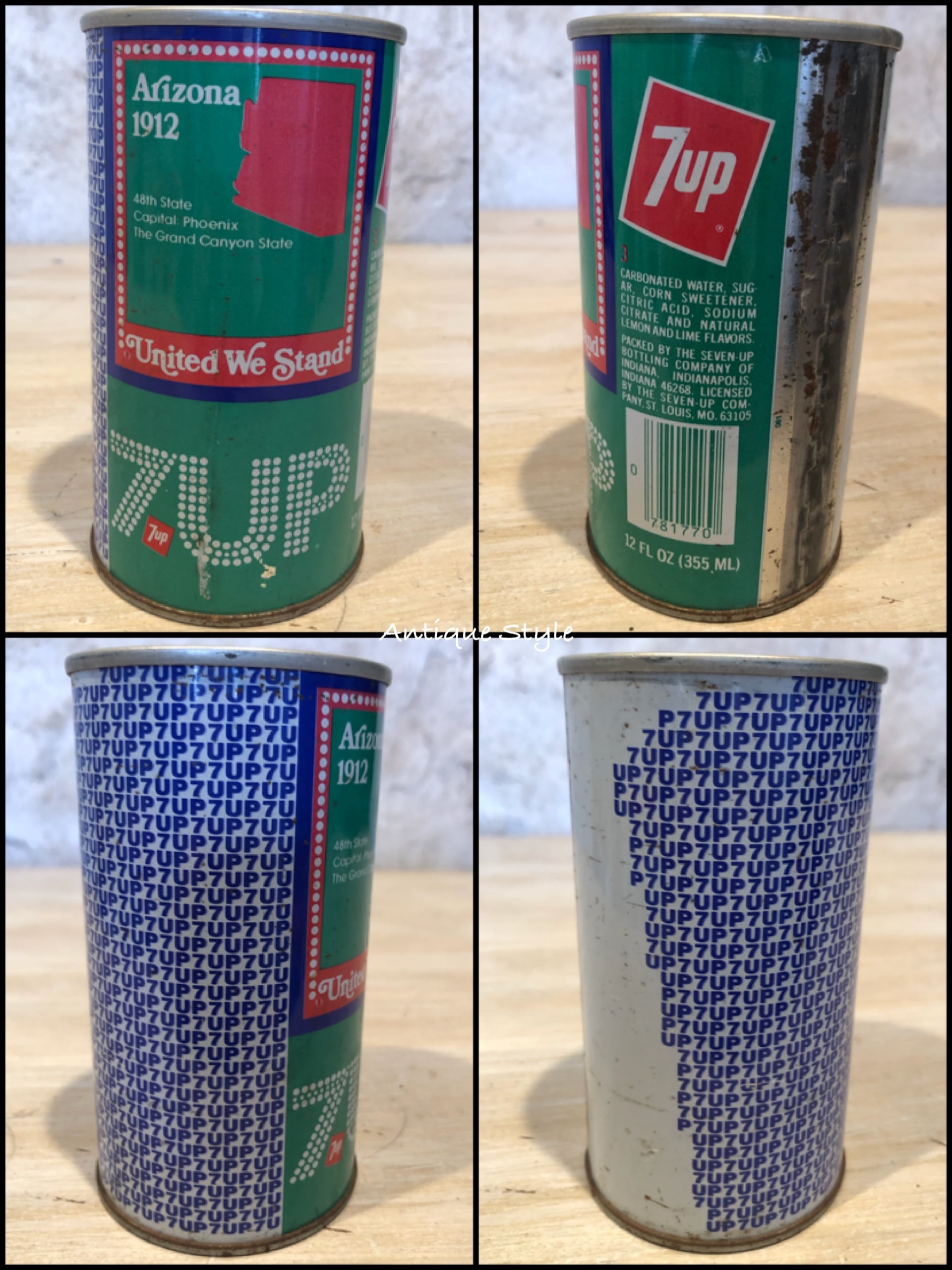 1976's アメリカ ヴィンテージ 7up 空き缶 コレクション アリゾナ