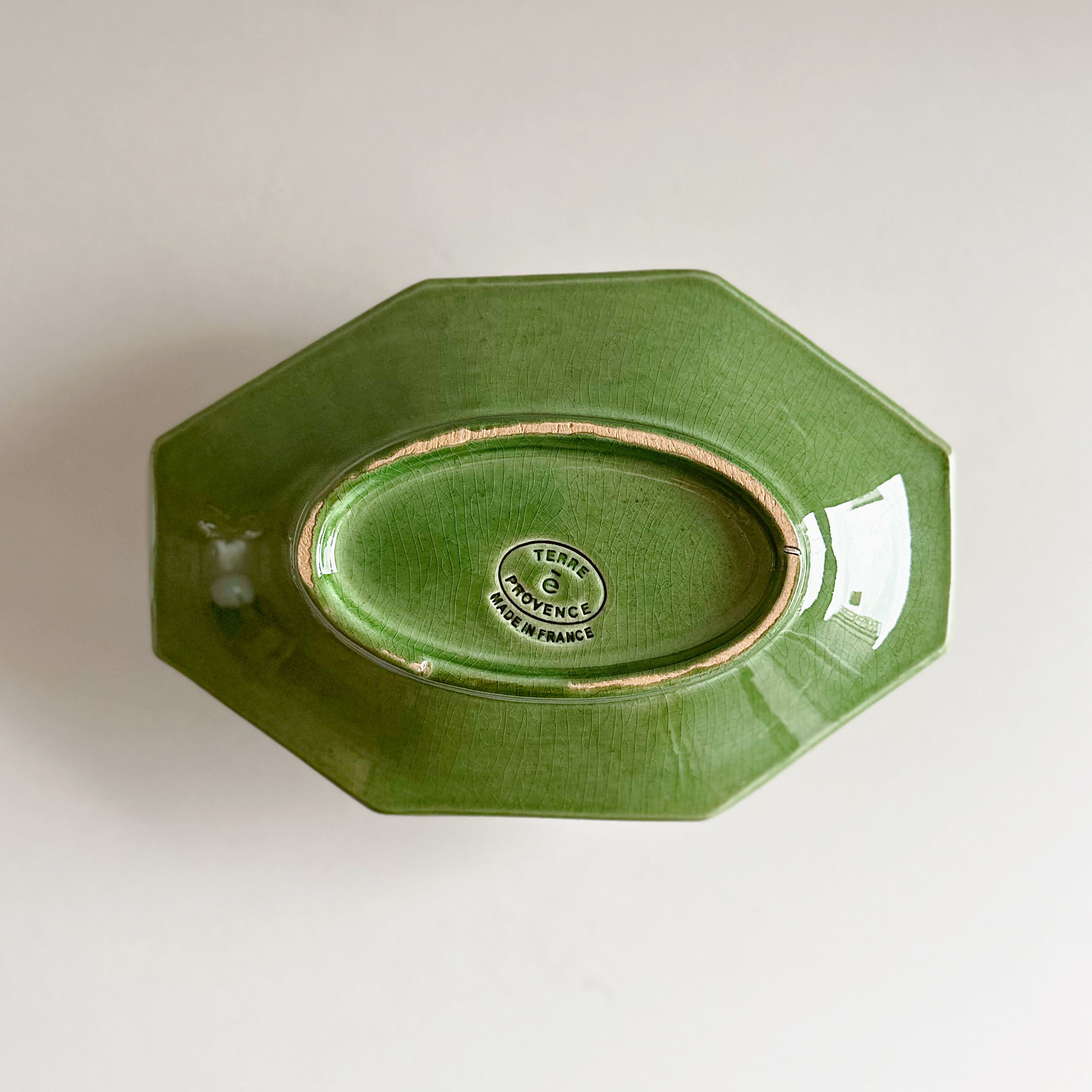 南仏陶器 緑釉 オクトゴナル ラヴィエ A（フランス） | ぽわにえ・だ