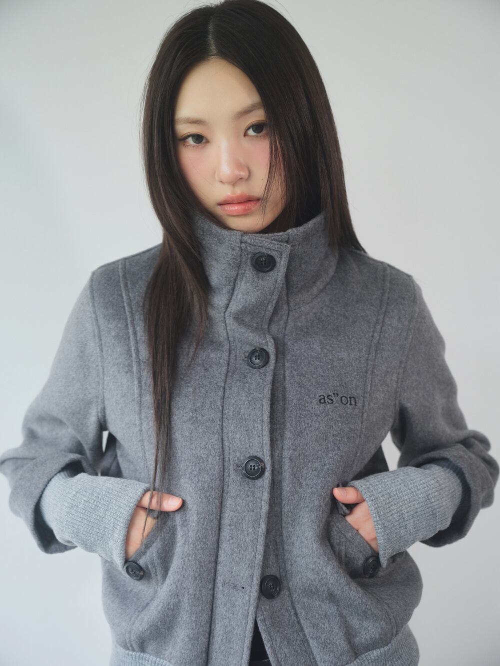 as”on] DUMBO WOOL JACKET / GRAY 正規品 韓国ブランド 韓国通販 韓国