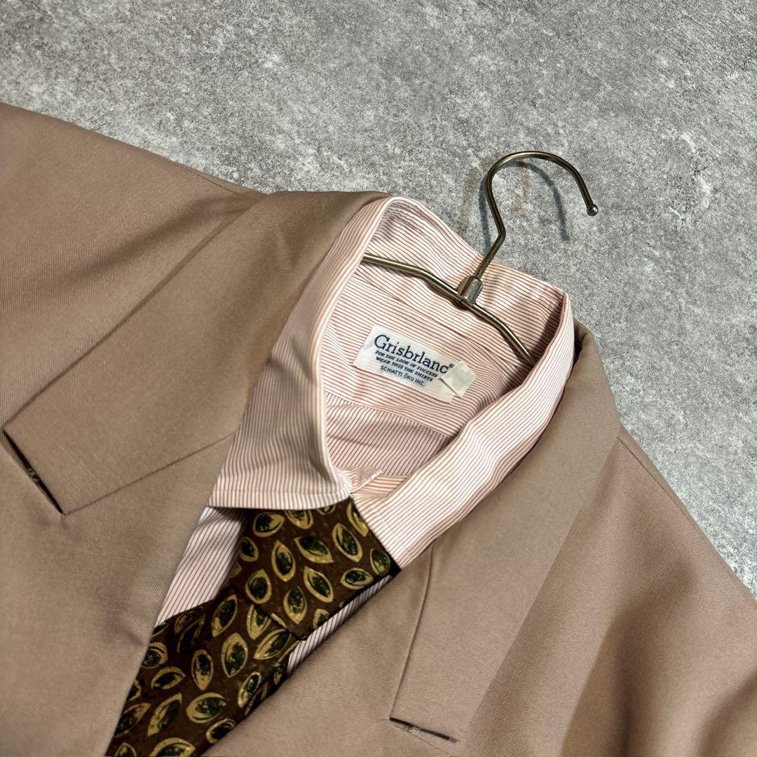 90s ヴィンテージ スーツ ダブル セットアップ 成人式vol.108 茶色 | Flog.