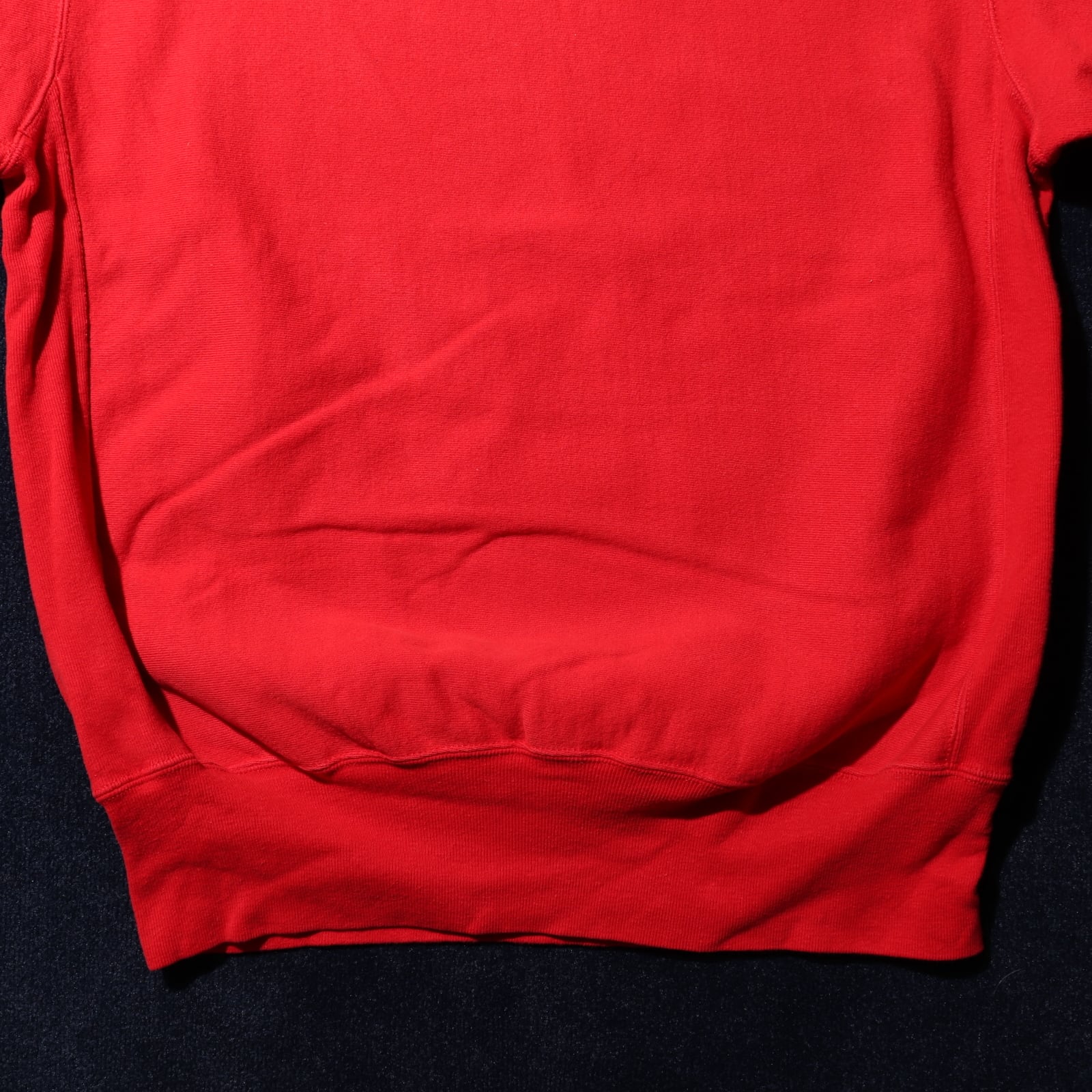 美品 XL 完全目無し90s USA 赤 レッド 無地 リバースウィーブ