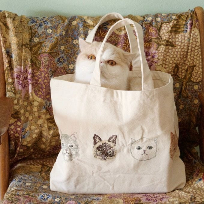 moncoeur限定復刻(別注) 》CORAL&TUSK [Cats Tote Bag] 猫8匹モチーフ