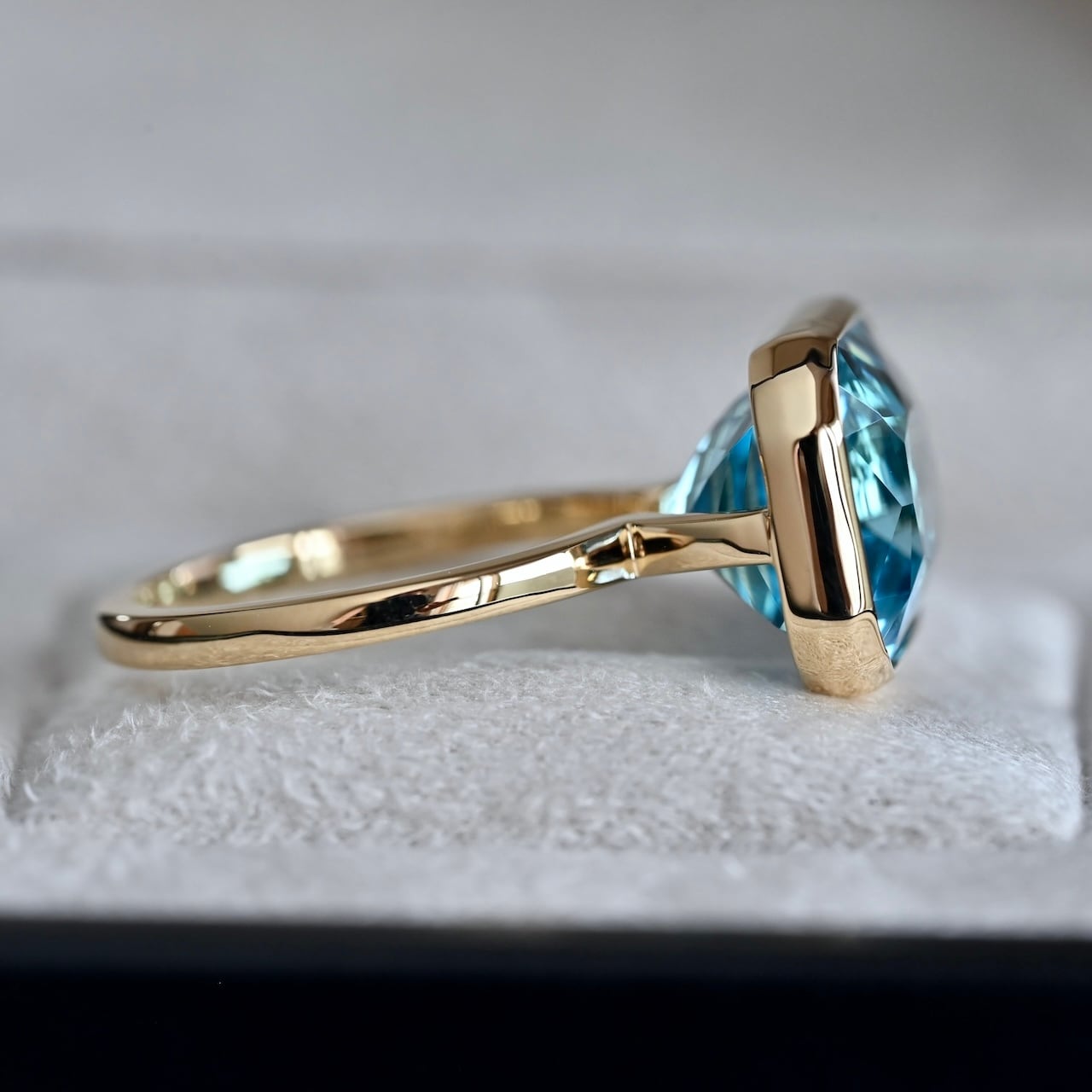 一点限り】K18YG ブルートパーズ(12.95ct) 覆輪リング | ASHIOURY