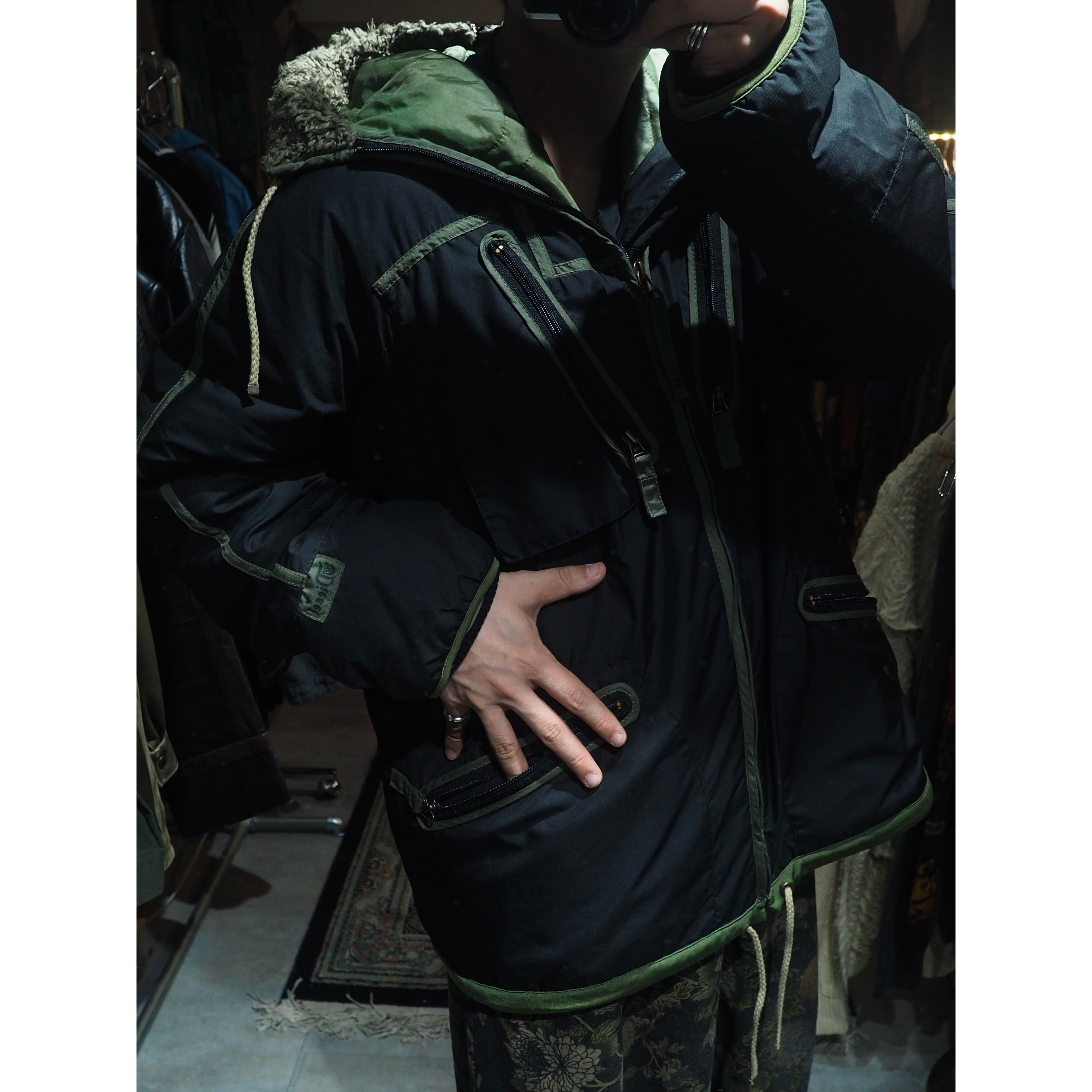 2000s ” Diesel ” Diagonal line × zip Design full zip vintage