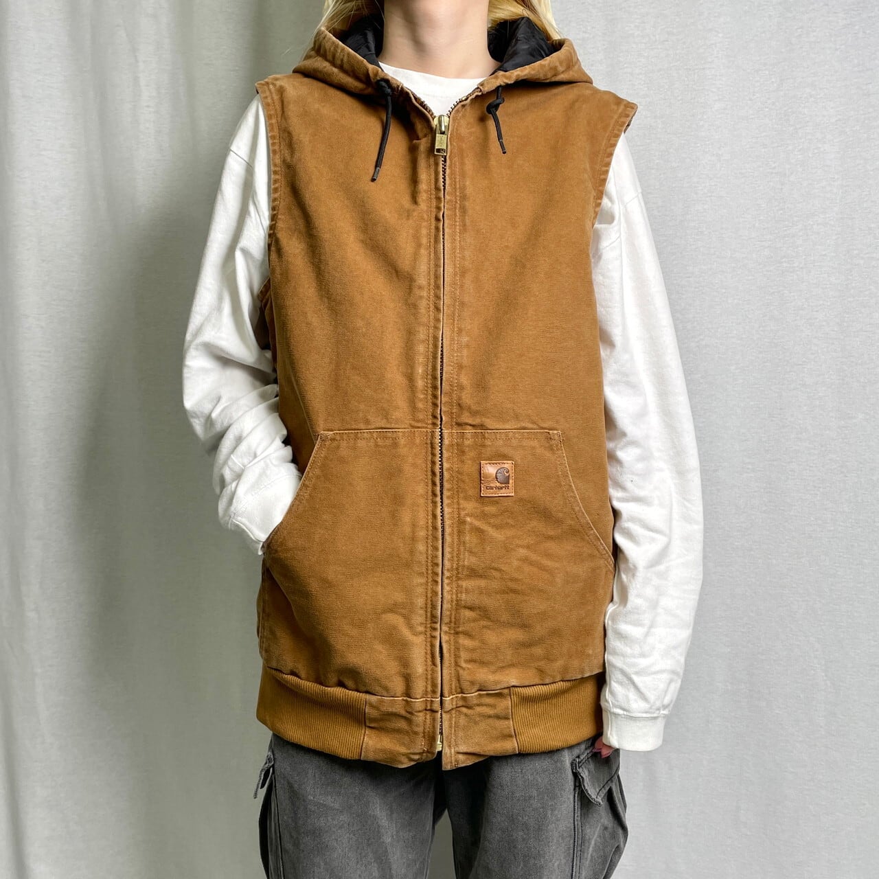 Carhartt カーハート フード付き ワークベスト ダックベスト フリース