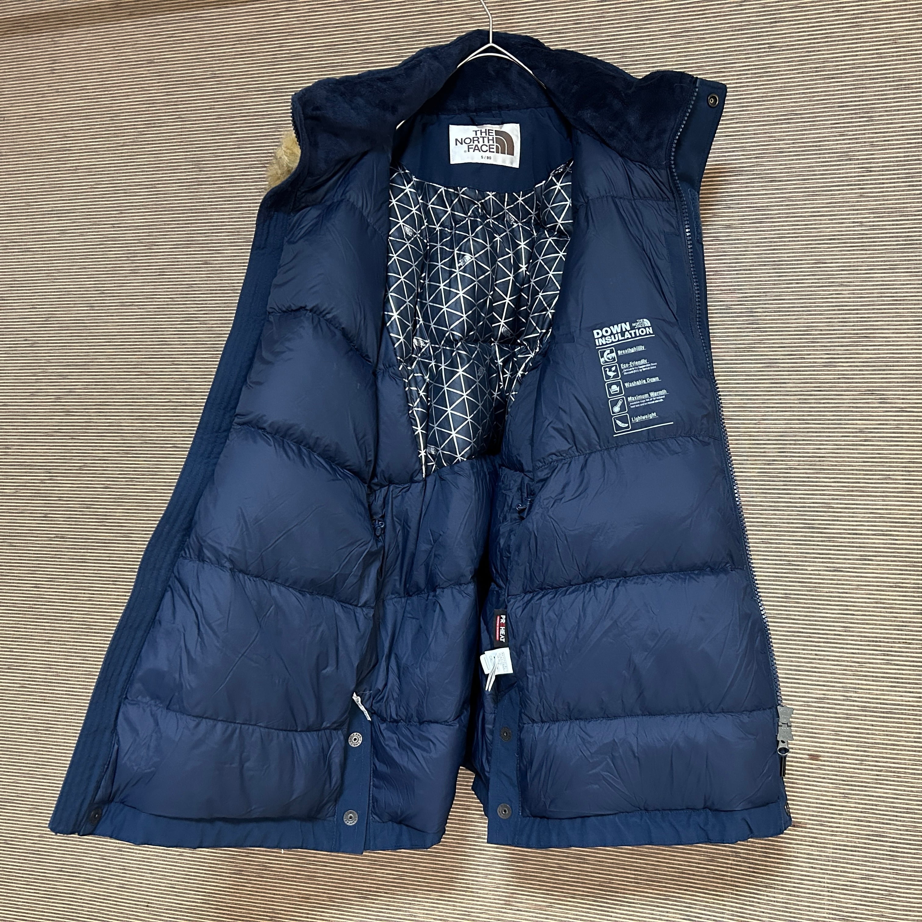 ノースフェイス ダウンジャケット モッズコート ネイビー フェイク