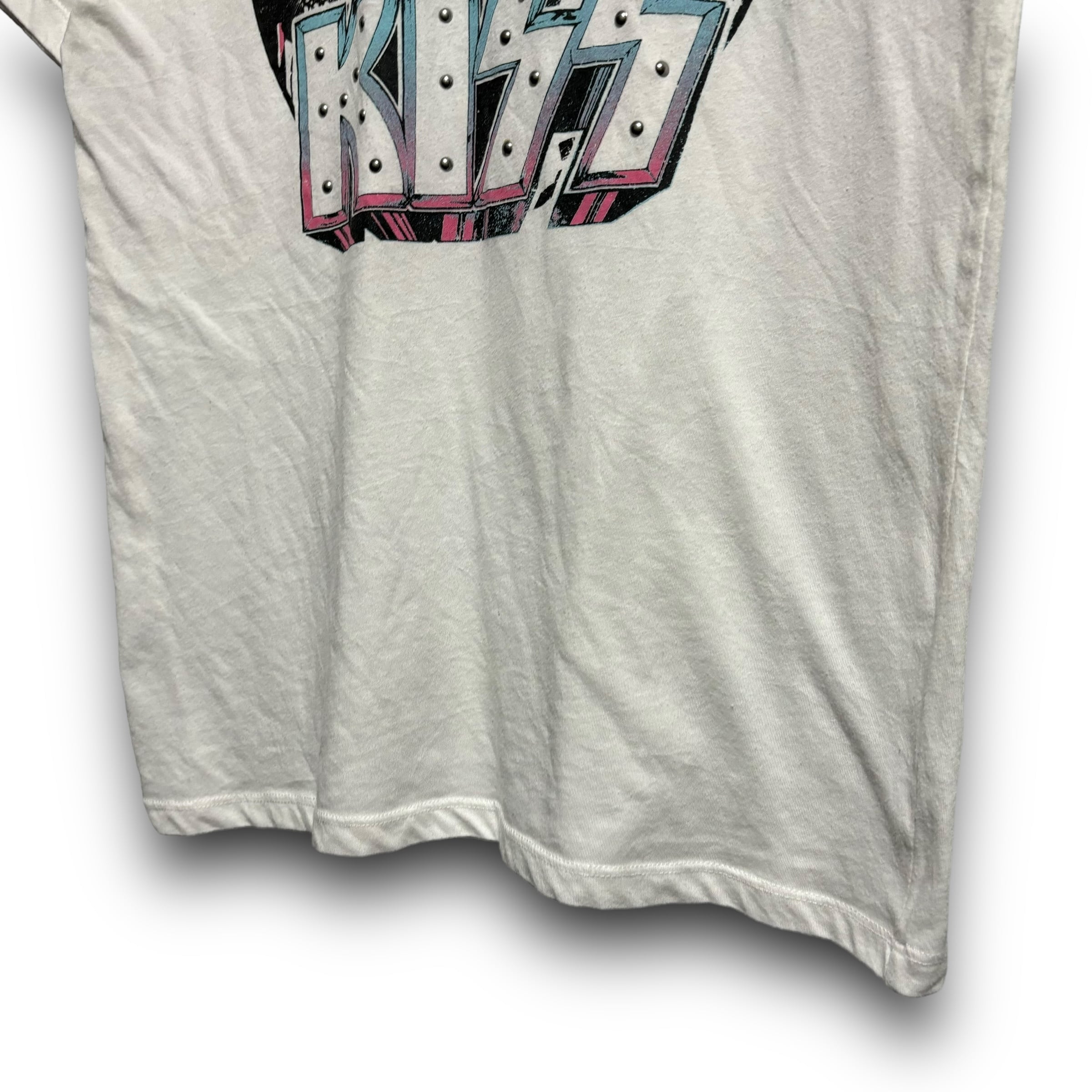 S】KISS キッス バンドTシャツ バンT ミュージックTシャツ 白T ピチT