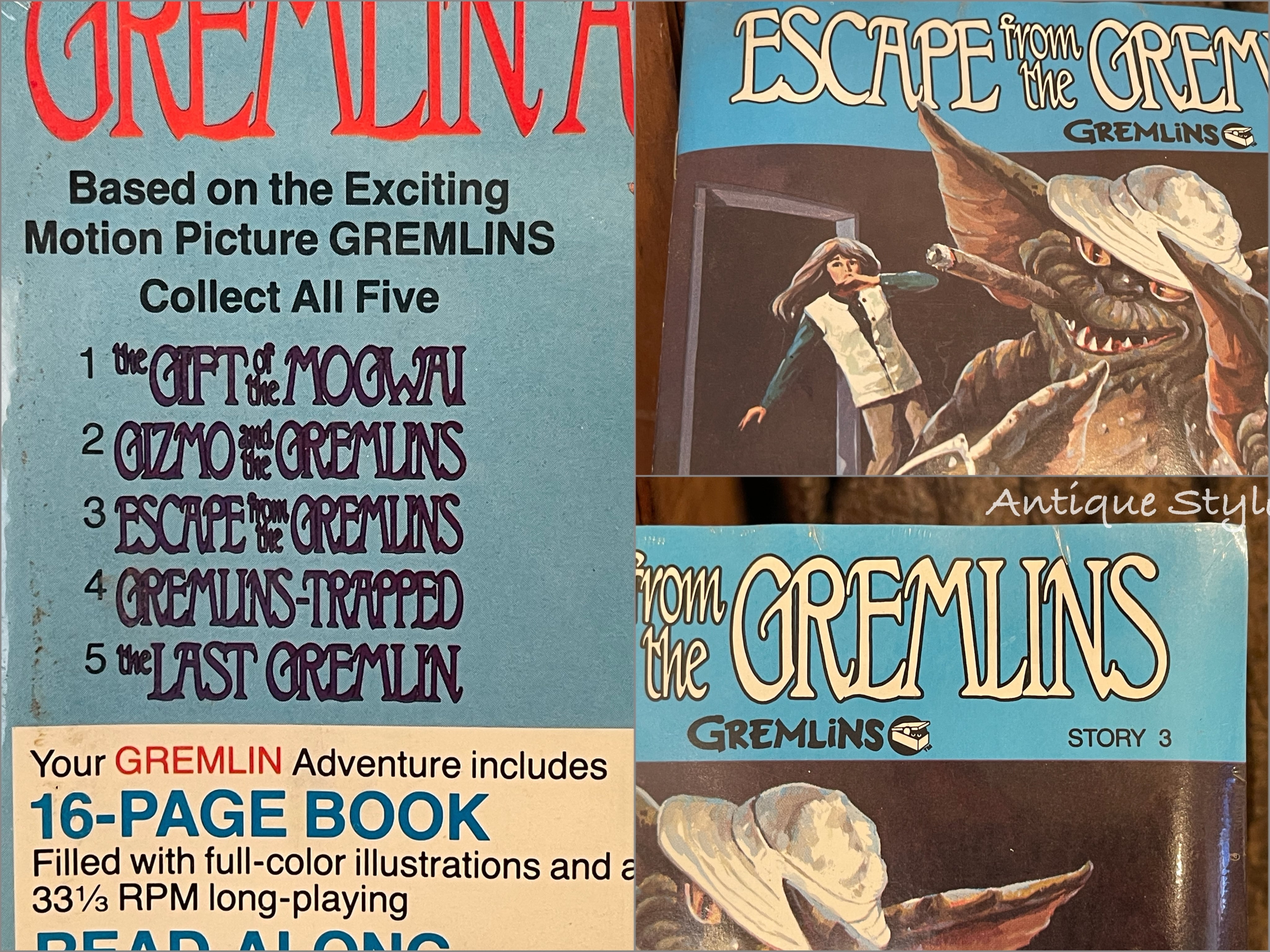 グレムリン 絵本 & レコード セット 3 GREMLINS 未開封 Escape from