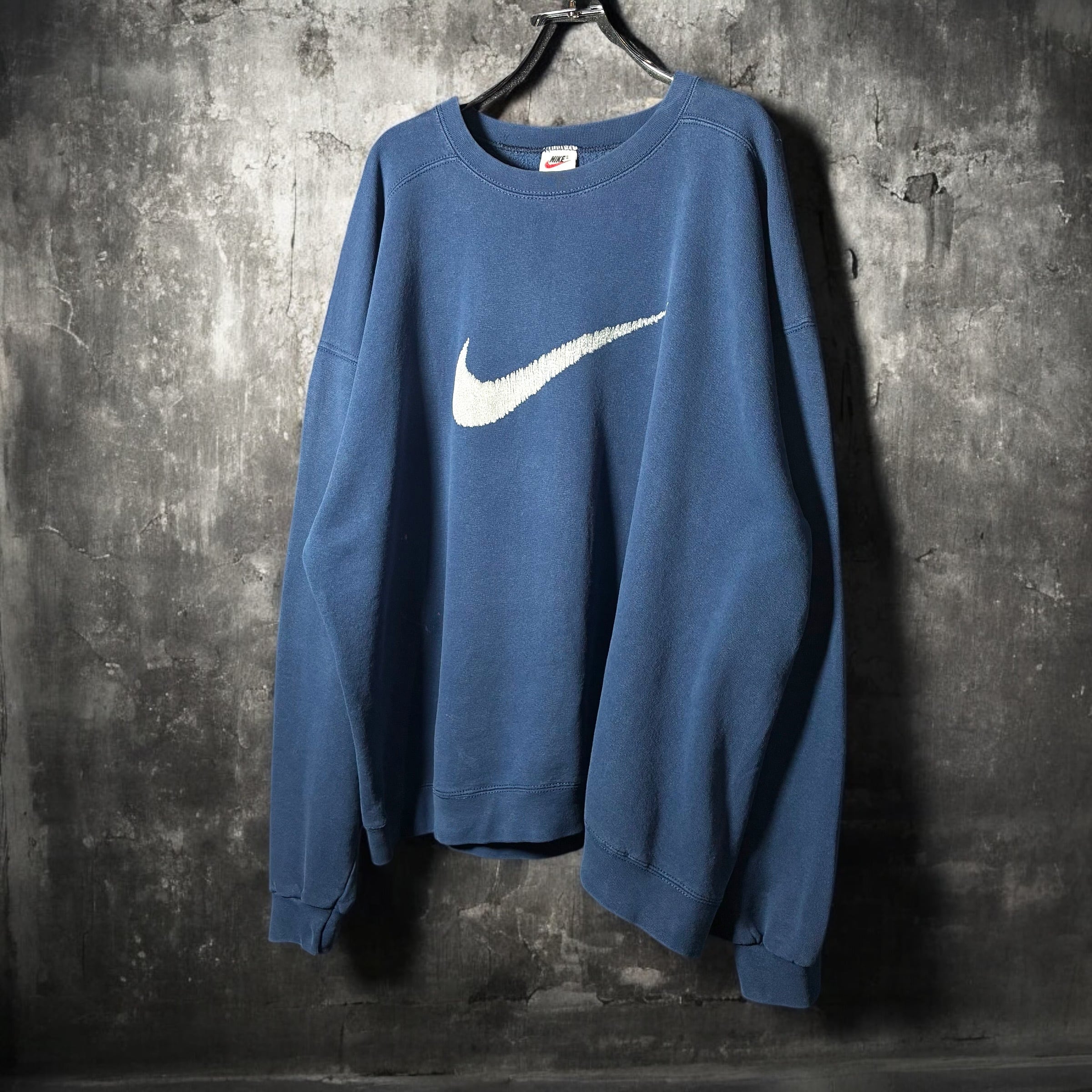 90s USA製 NIKE ロゴスウェット ネイビー ロゴドンナイキ XL | 古着屋