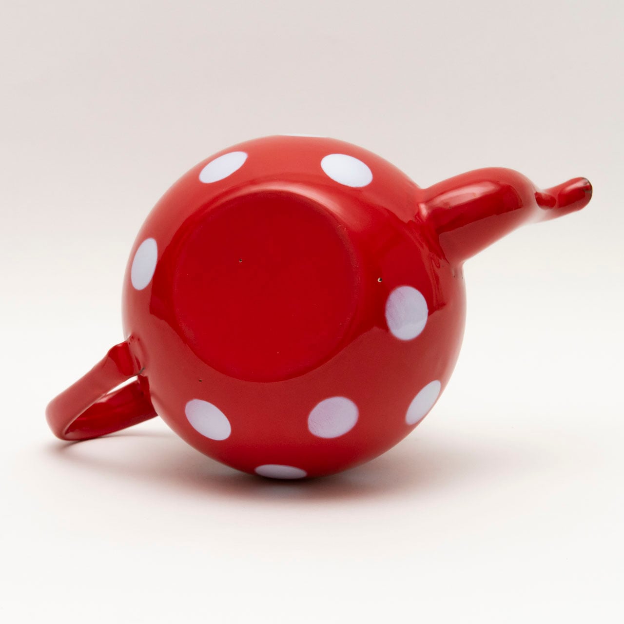 ホーロー 赤 ドット 水玉 ポット フランス アンティーク ブロカント