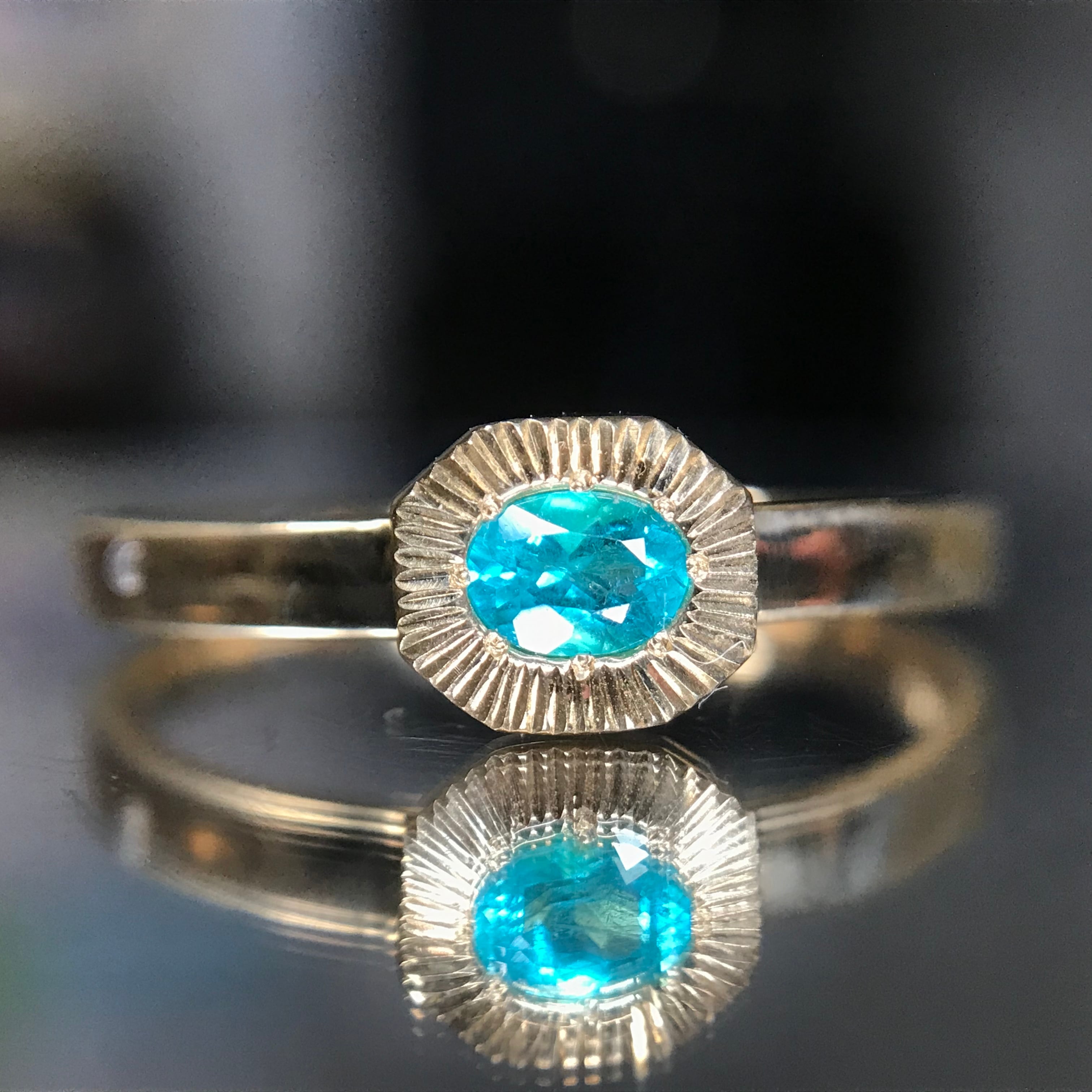 LM6871 K18パライバトルマリンリング | tatsuo nagahata