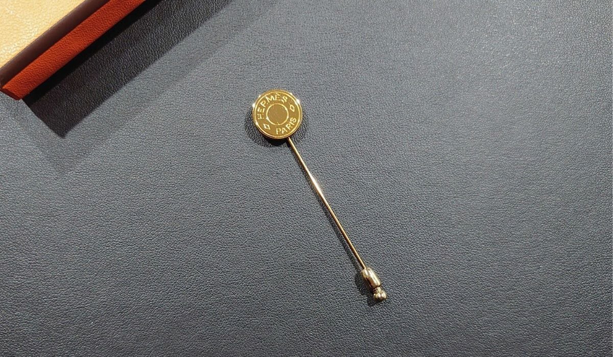 HERMESエルメス クルードセルハットピン シルバー/ブラック ピン