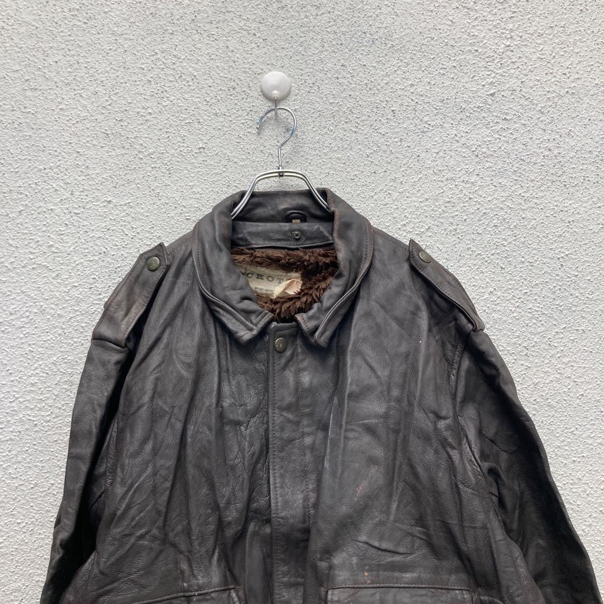 SCKOTT レザー ジャケット XL ブラウン 革ジャン 古着卸 アメリカ仕入