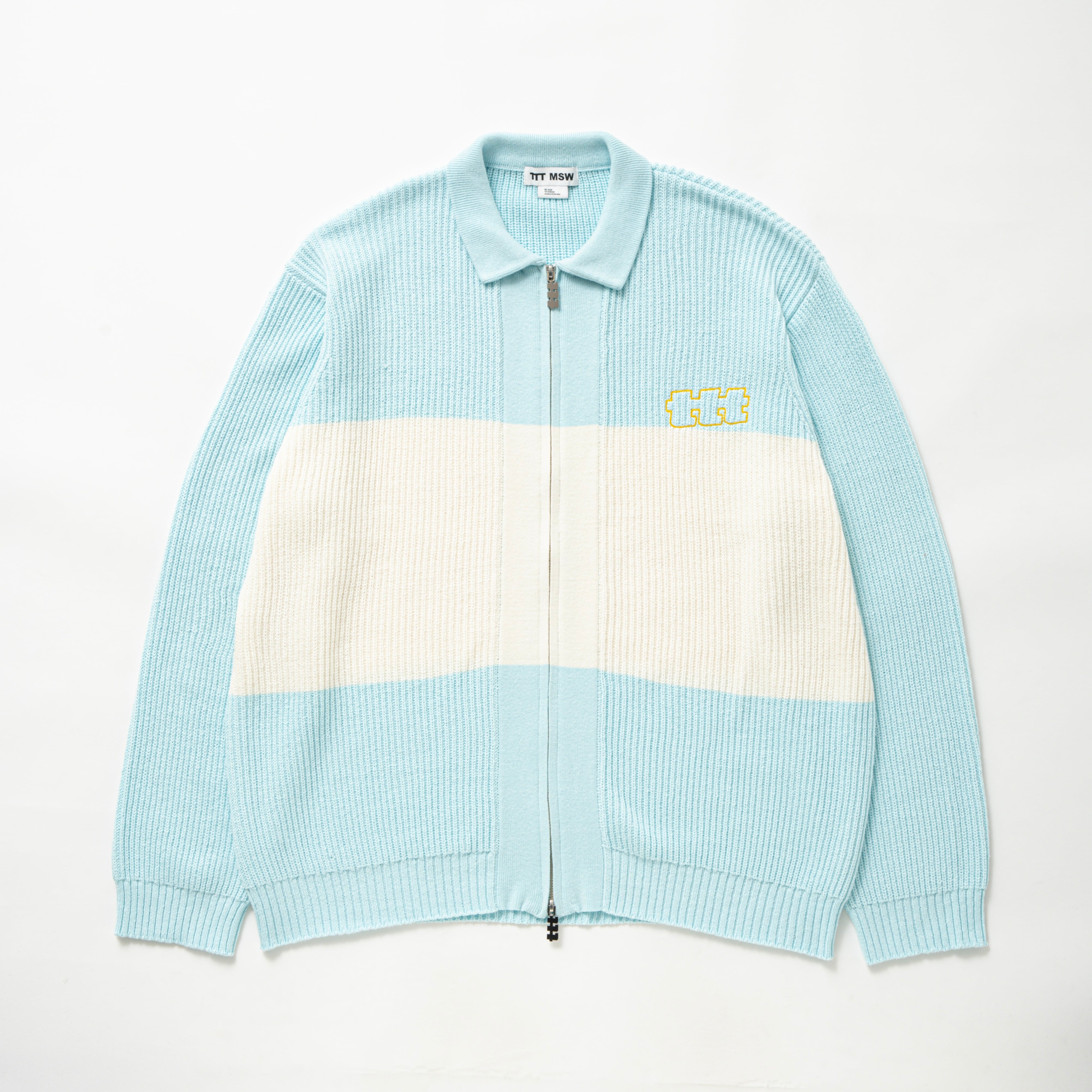 Zip up knit polo（BLUE） | TTTMSW