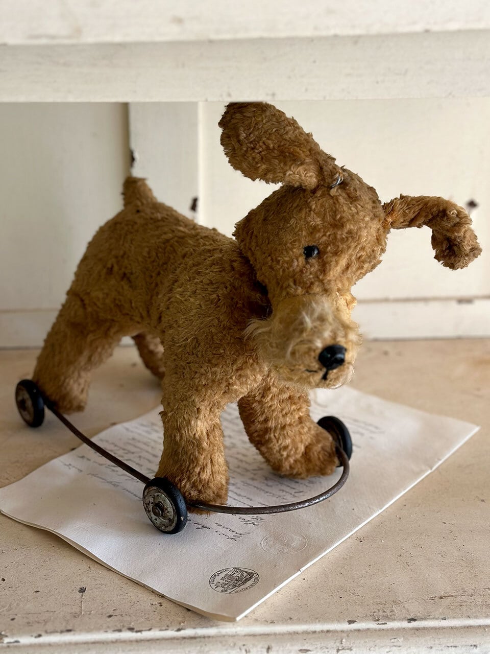 車輪付き犬のぬいぐるみ | Brocante de La Cocotte （フランス