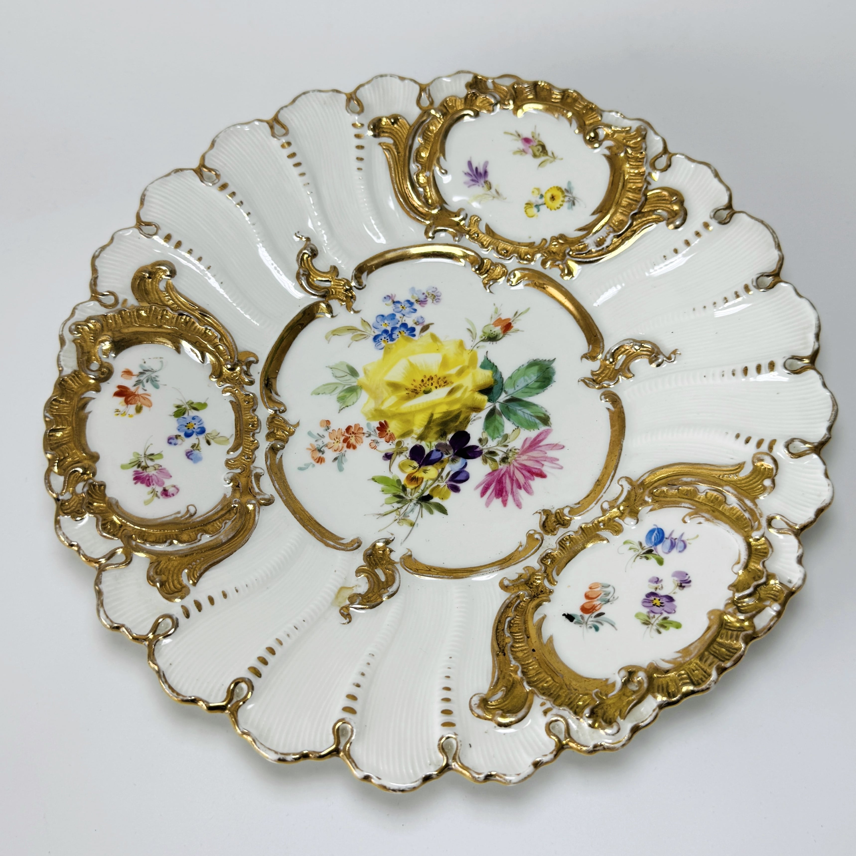 ☆マイセン☆1級品/プレート/花柄/ゴールド/バラ/プレート/飾り皿