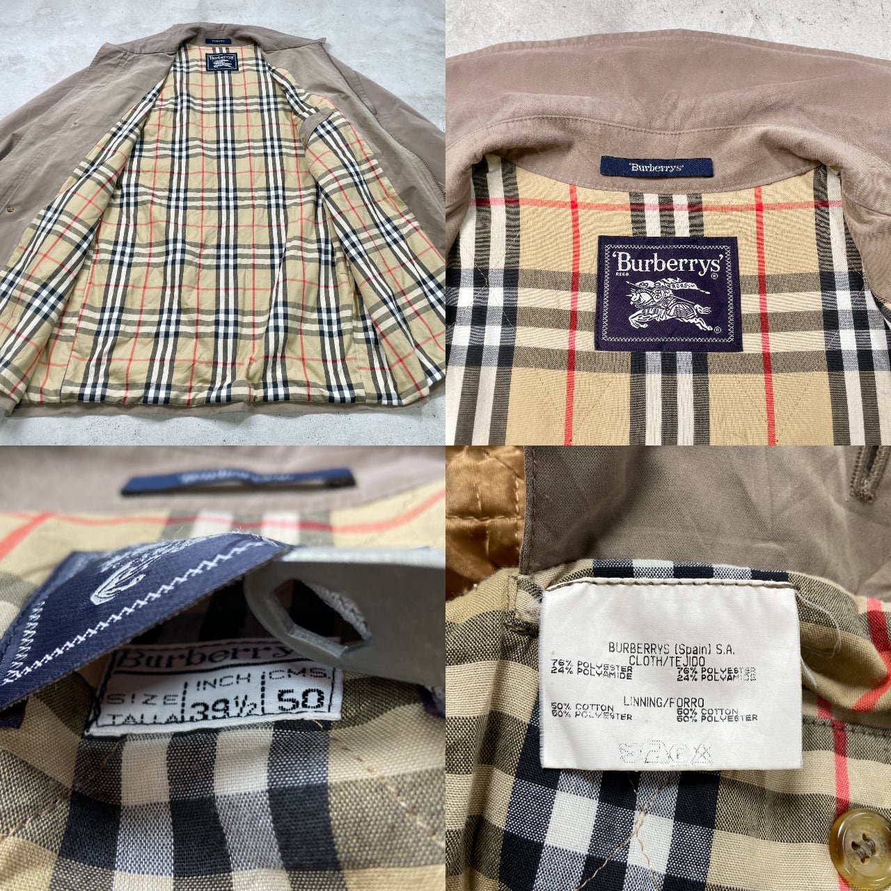 90年代 BURBERRY spain sa バーバリー ピーチスキン ハーフコート