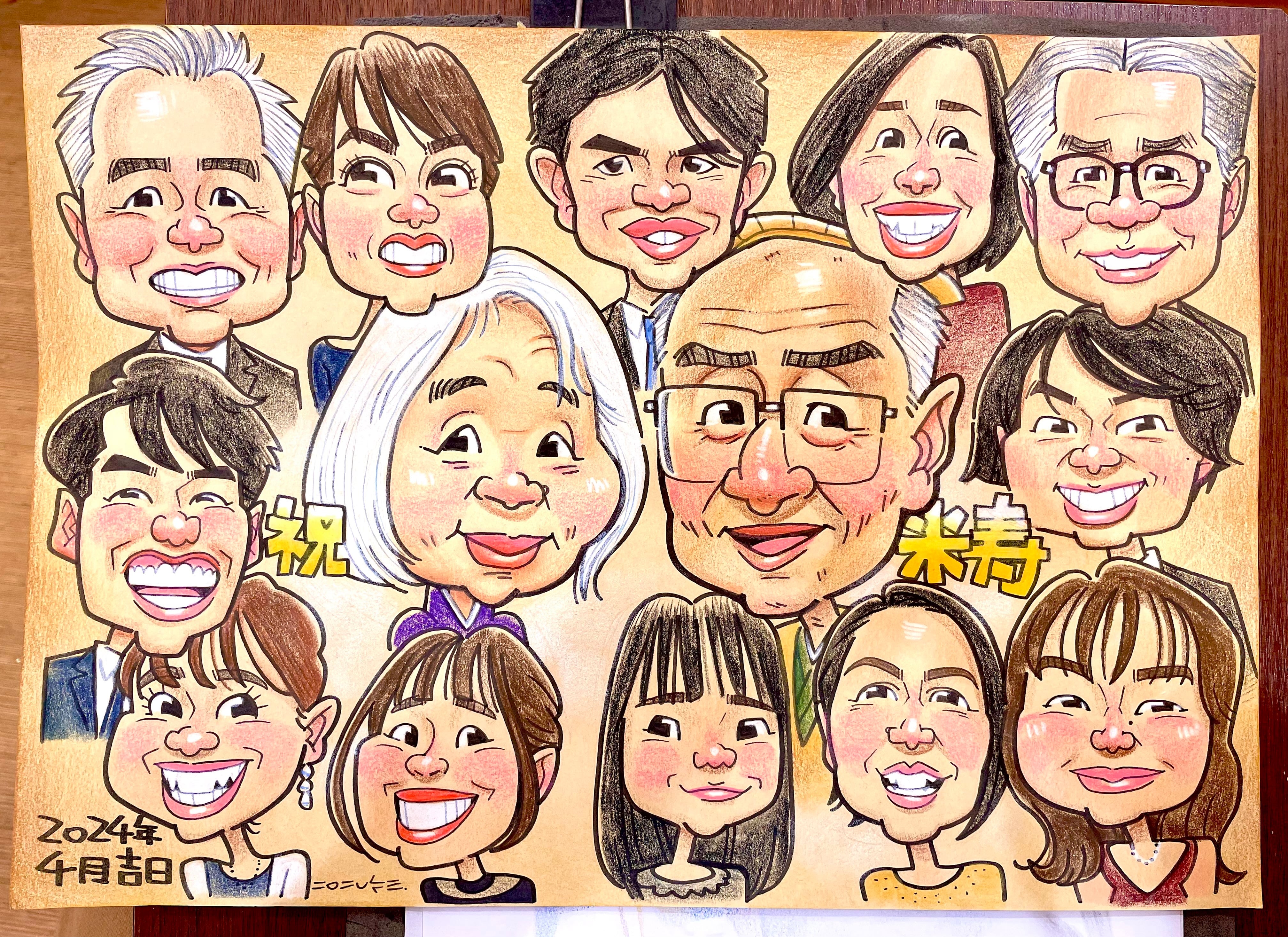 大人数の似顔絵(10名分〜) | 似顔絵 studio DO-NUTS