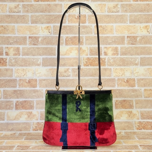 オールドロベルタ ☆ ベロア セミショルダーバッグ R金具 だまし絵